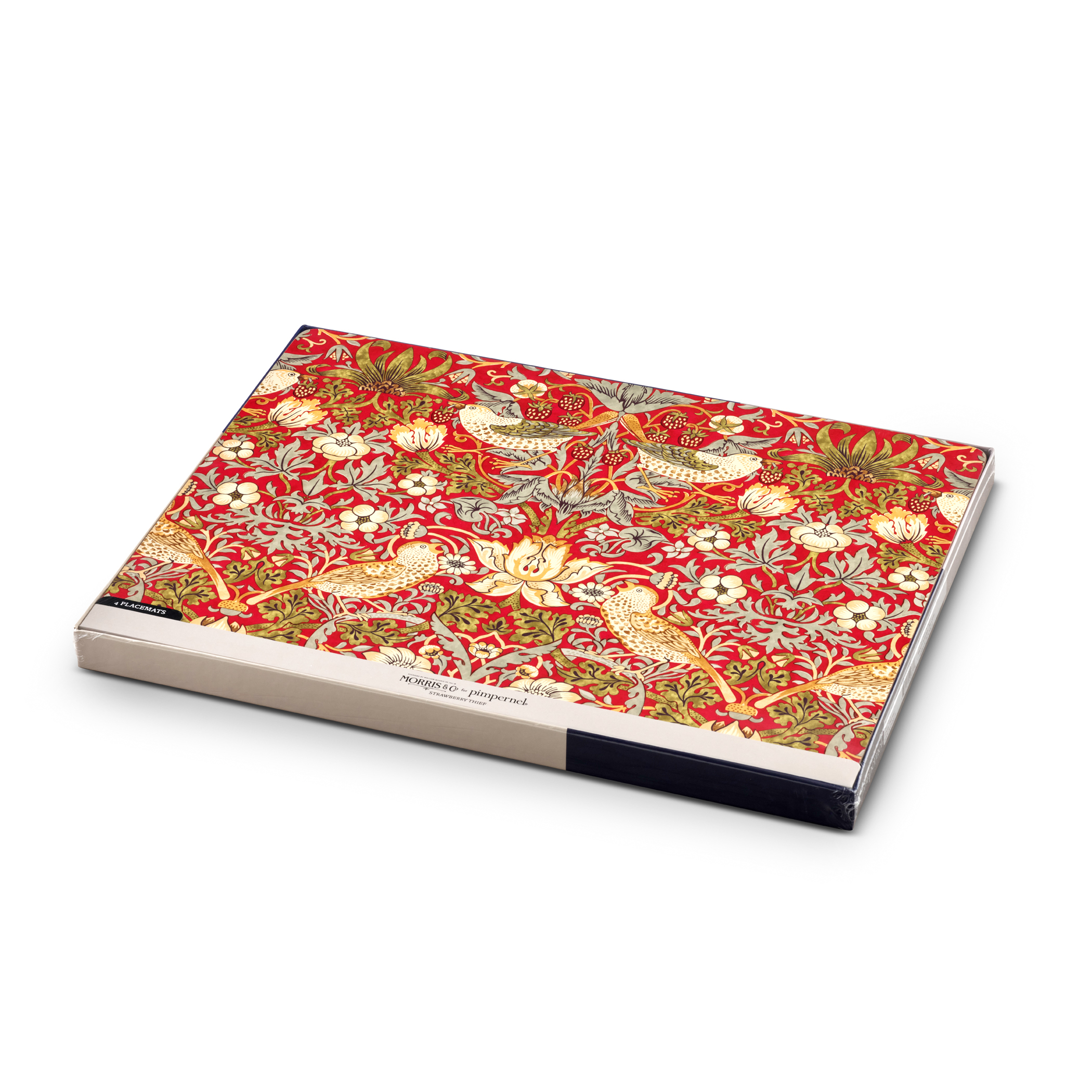 Morris & Co. Strawberry Thief Red Placemats, Set of 4 image number null