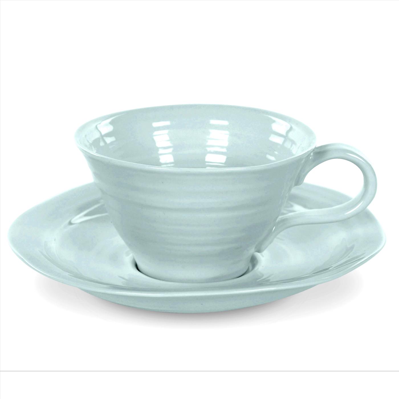 Portmeirion Sophie Conran Celadon Set of 4 Teacups and Saucers image number null