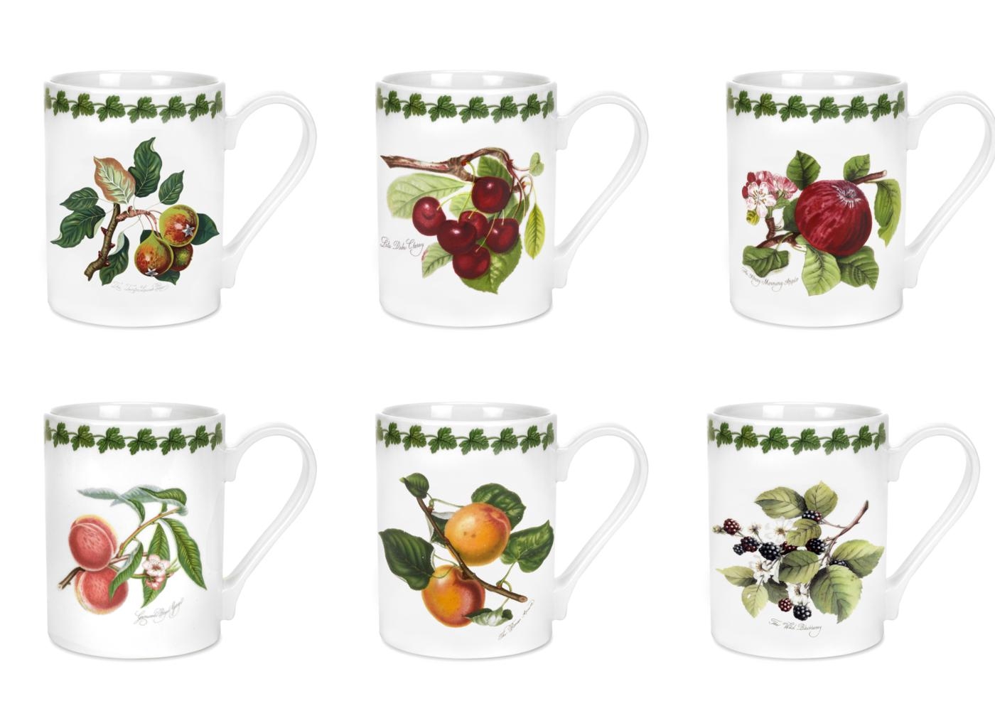 Pomona 12 Ounce Tankard Mug Set of 6 (Assorted Motifs) image number null