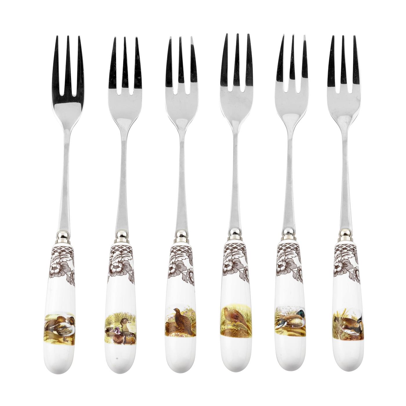 Woodland Set of 6 Pastry Forks (Assorted Motifs) image number null