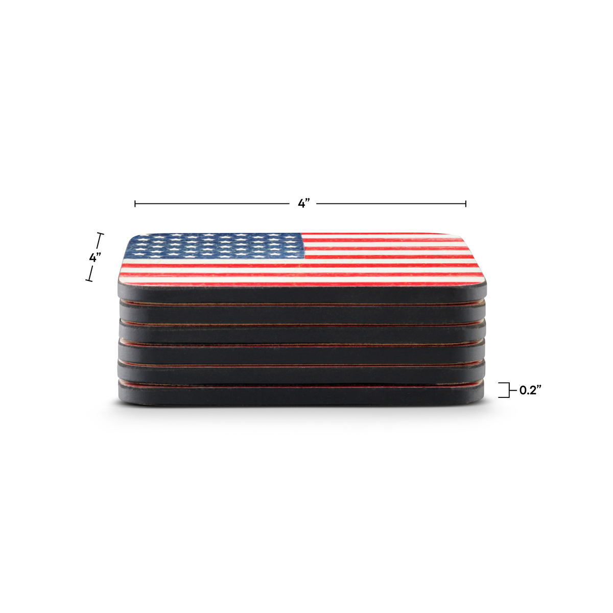 American Flag Set of 6 Coasters image number null