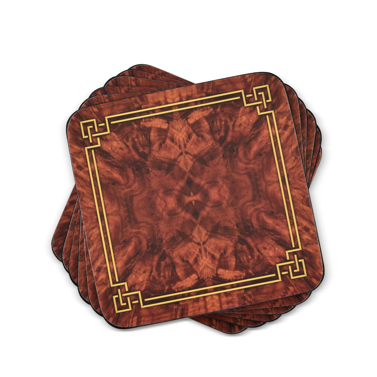 Walnut Burlap Coasters Set of 6 image number null