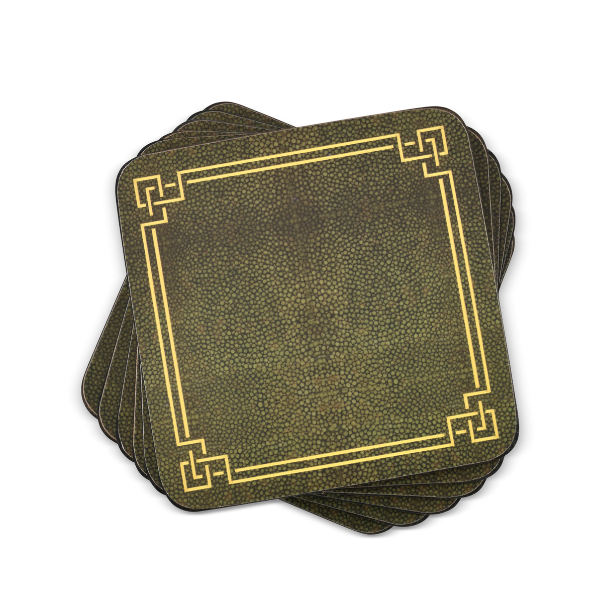 Shagreen Leather Coasters Set of 6 image number null