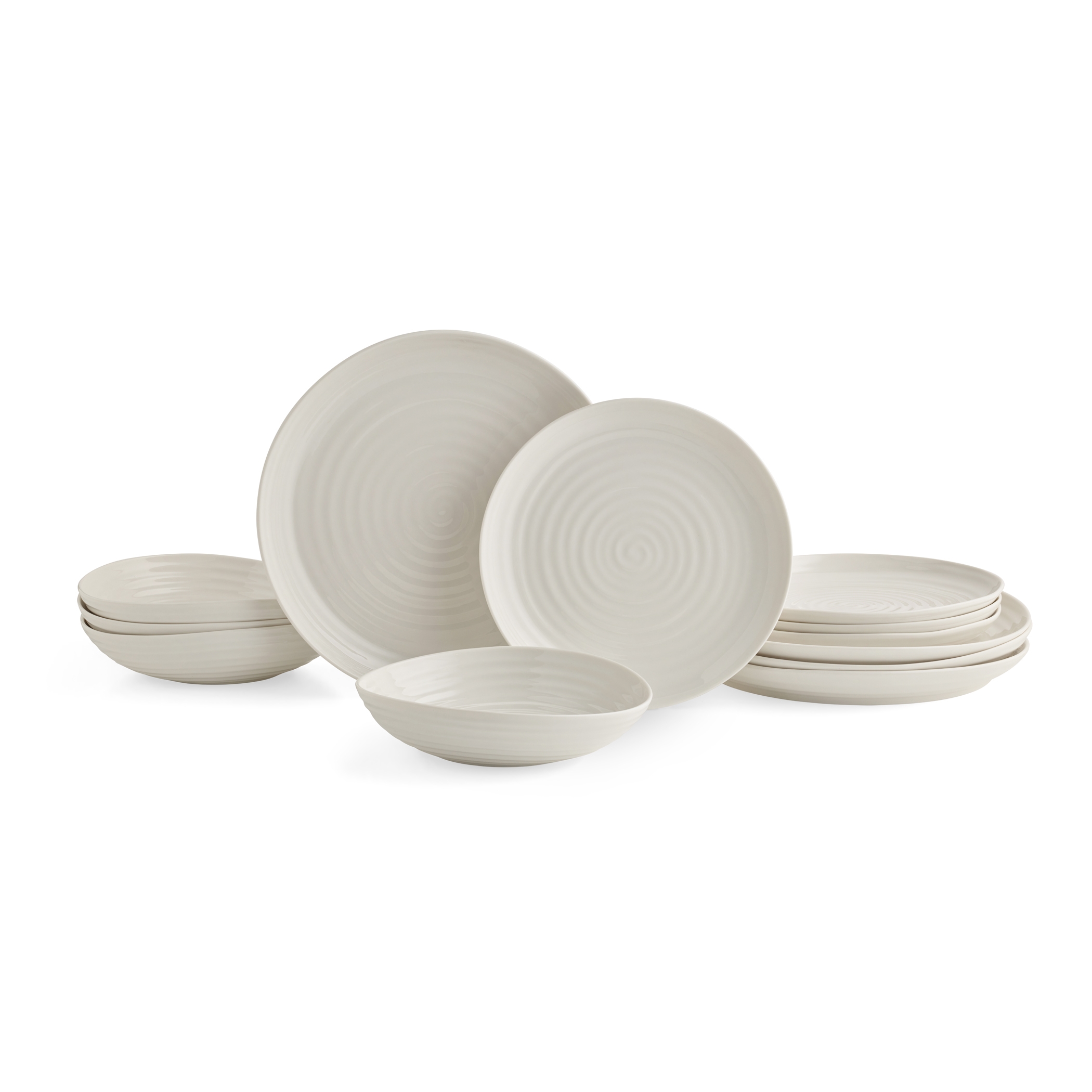 포트메리온 '소피 콘란' 12피스 세트 Portmeirion Sophie Conran White 12 Piece Set Coupe Shape