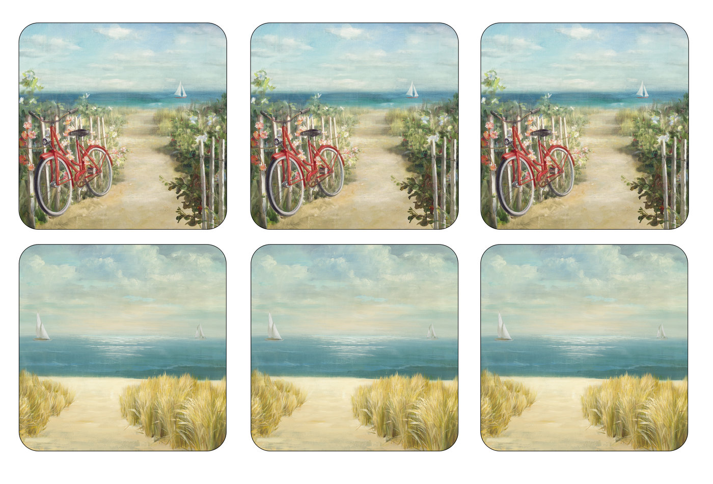 Summer Ride Set of 6 Coasters image number null
