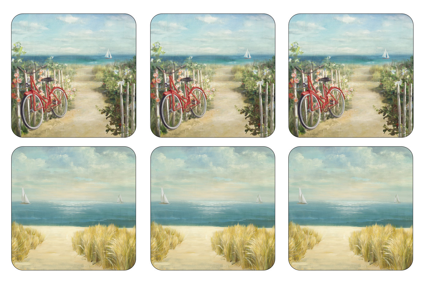 Summer Ride Coasters Set Of 6 image number null