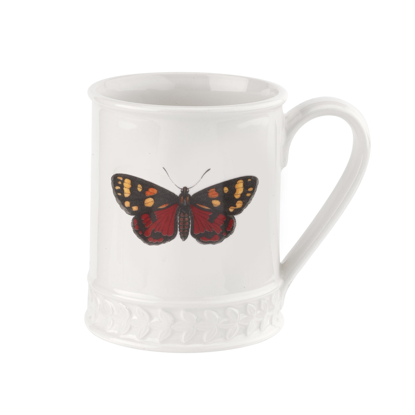 Botanic Garden Harmony Embossed 16 oz Tankard-Scarlet Butterfly image number null