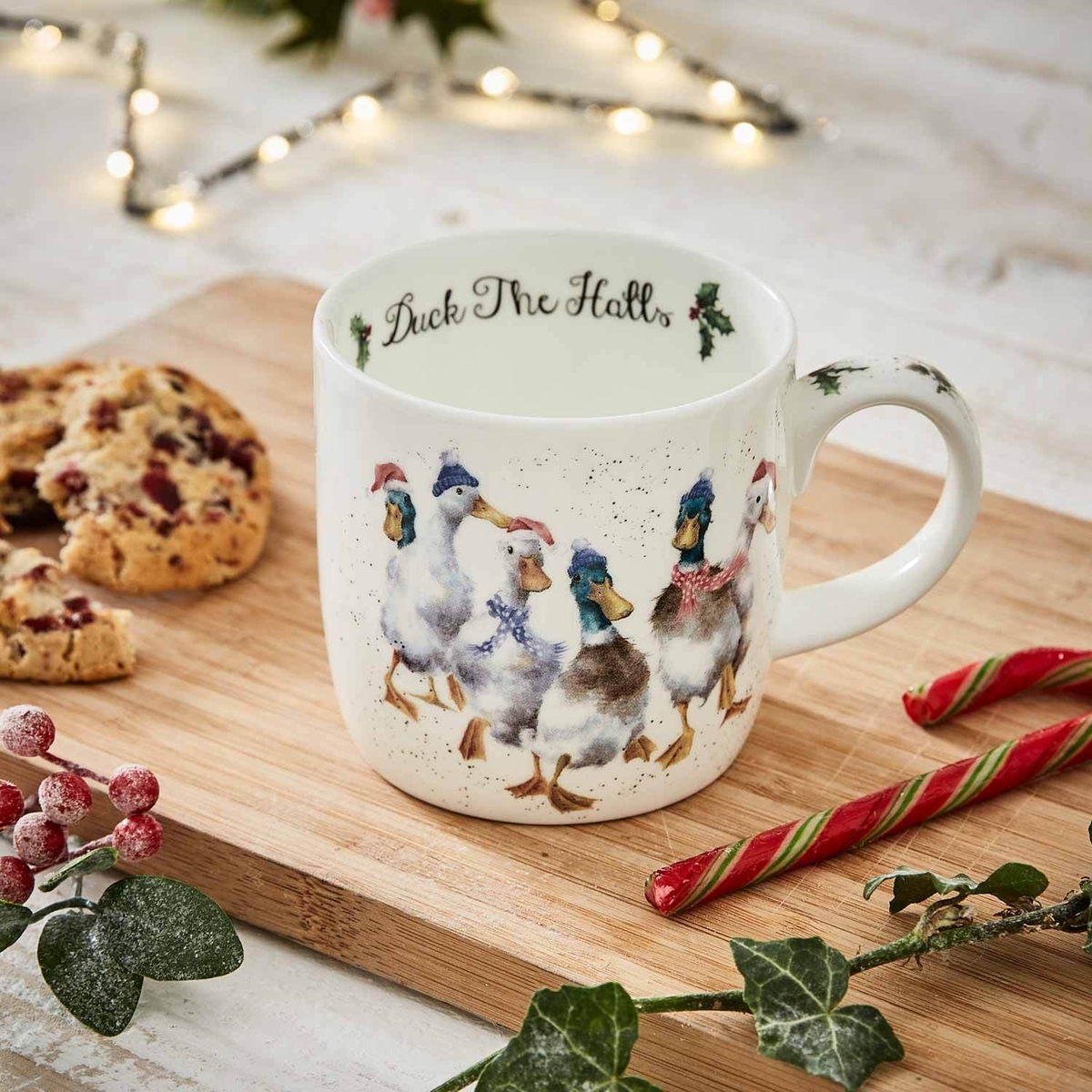 Wrendale Designs Duck The Halls 14 fl.oz. Mug, Duck image number null