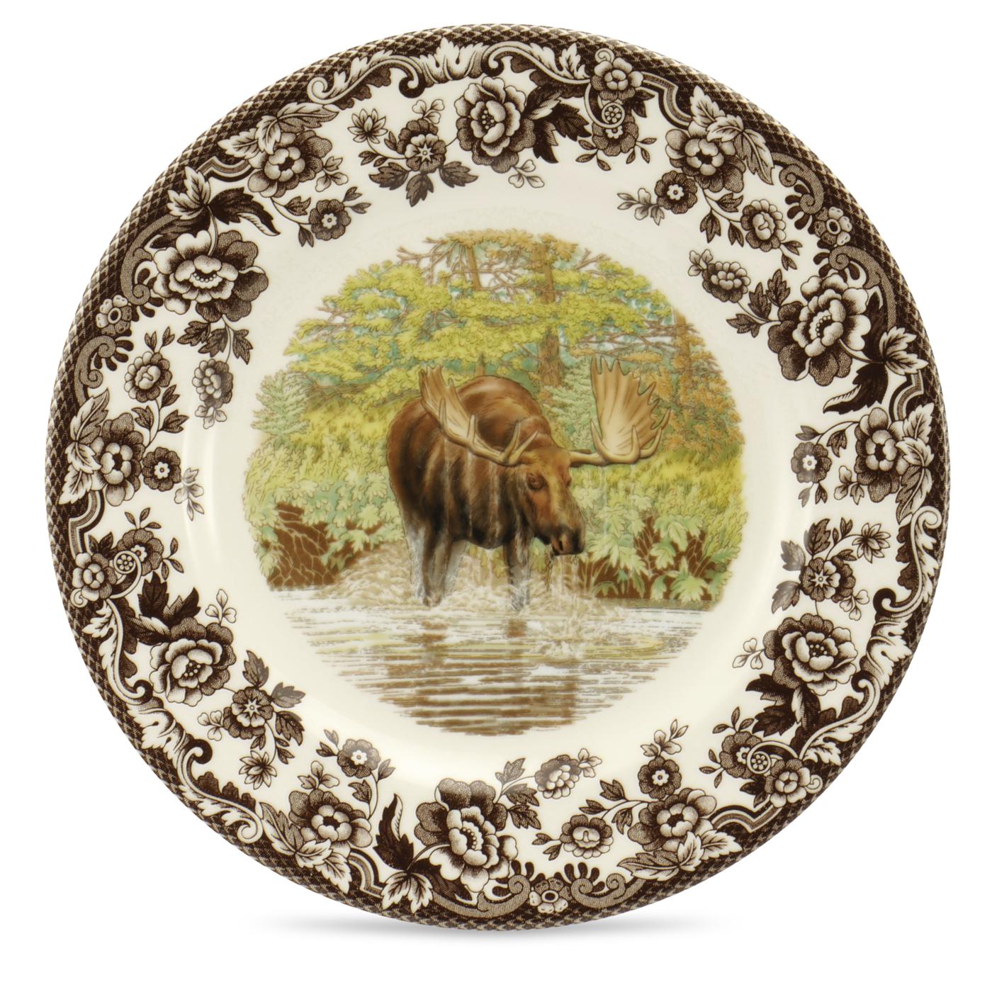 Woodland Salad Plate 8 Inch, Moose image number null