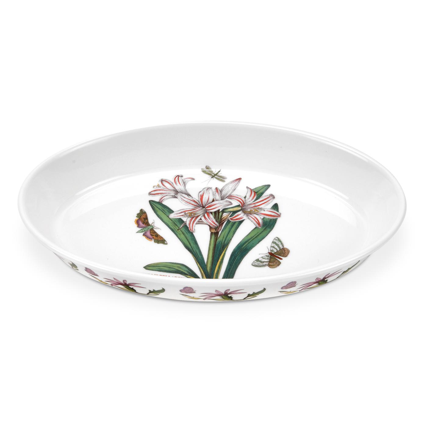 Botanic Garden 11 Inch Oval Baking Dish (Belladonna Lily) image number null