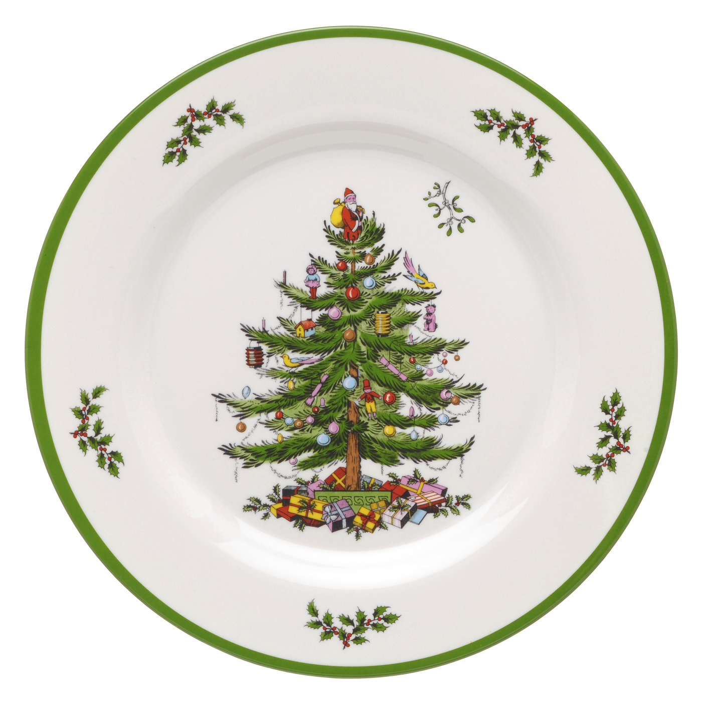 Christmas Tree Melamine Dinner Plates Set of 4 image number null
