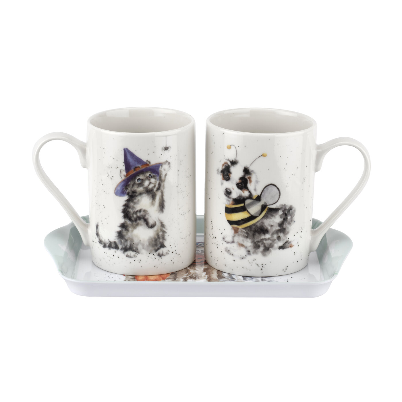 Wrendale Designs Trick or Treat 3 Piece Mug & Tray Set (Dogs/Cat) image number null