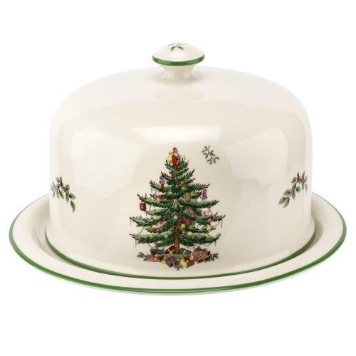 Christmas Tree 2 Piece Serving Platter & Dome image number null