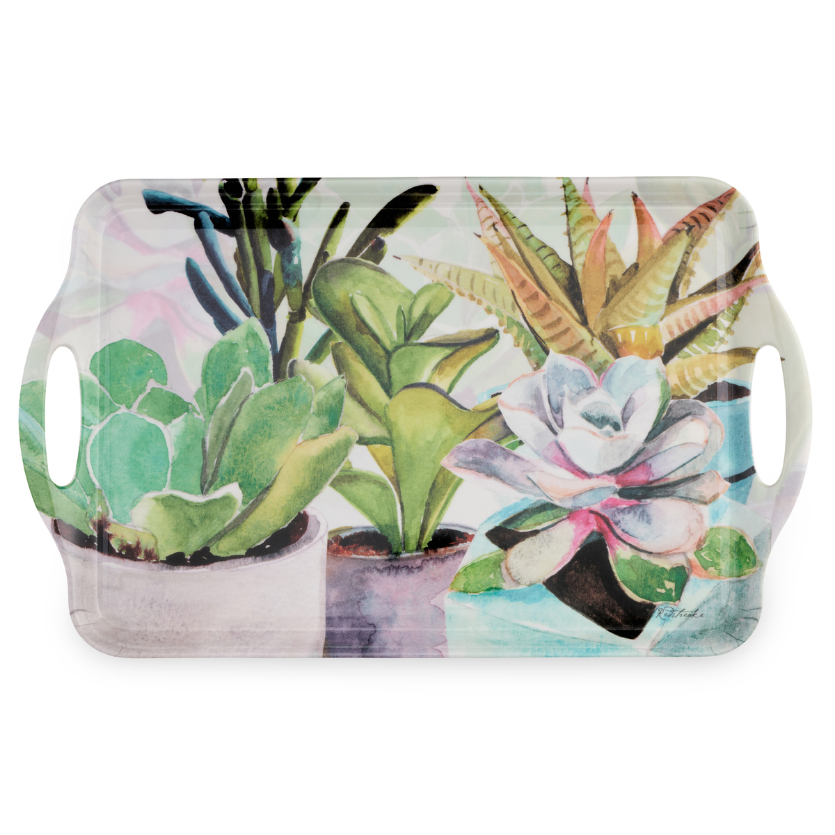 Succulents Large Handled Tray image number null