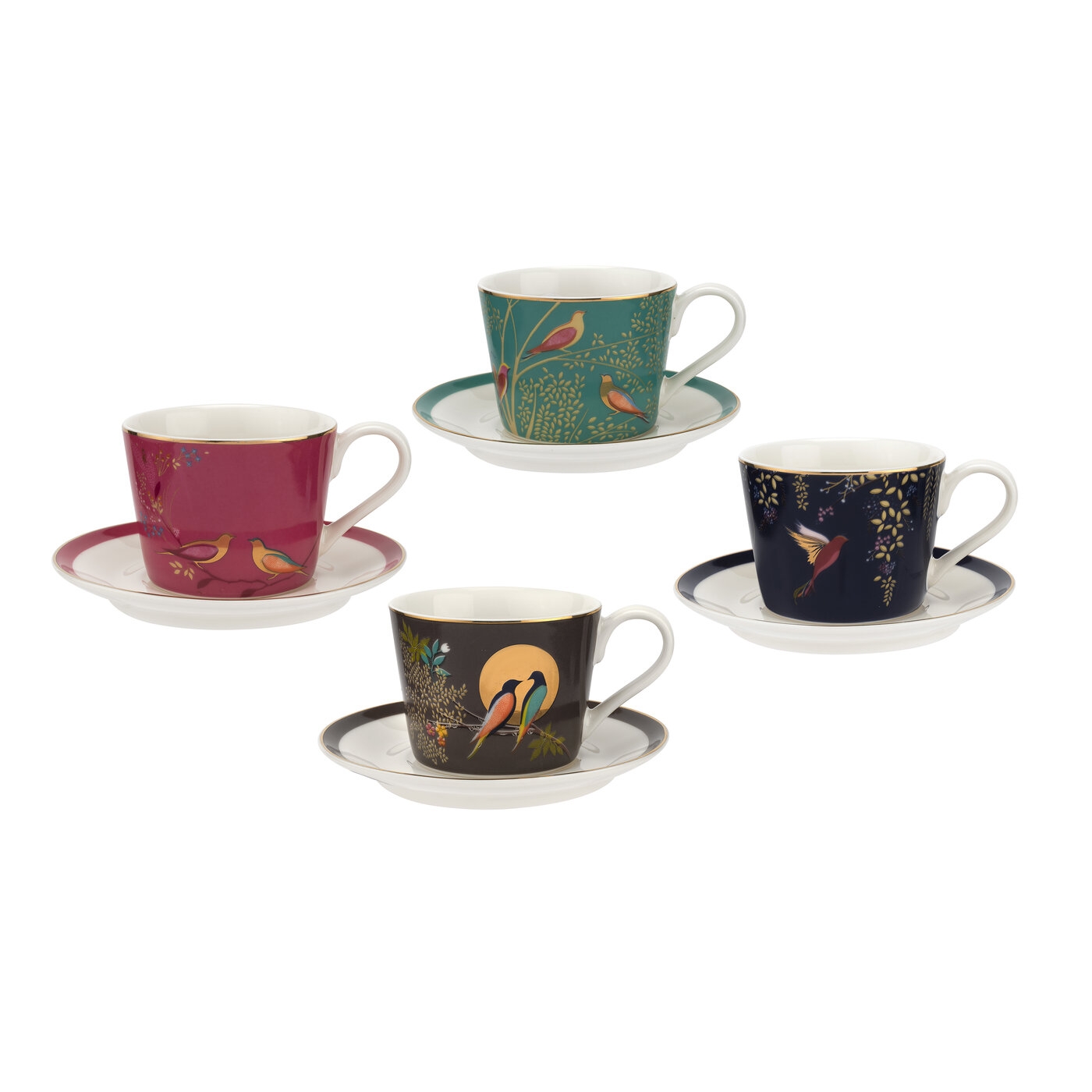 Sara Miller London For Portmeirion Chelsea Collection Set Of 4 Espresso Cups Portmeirion