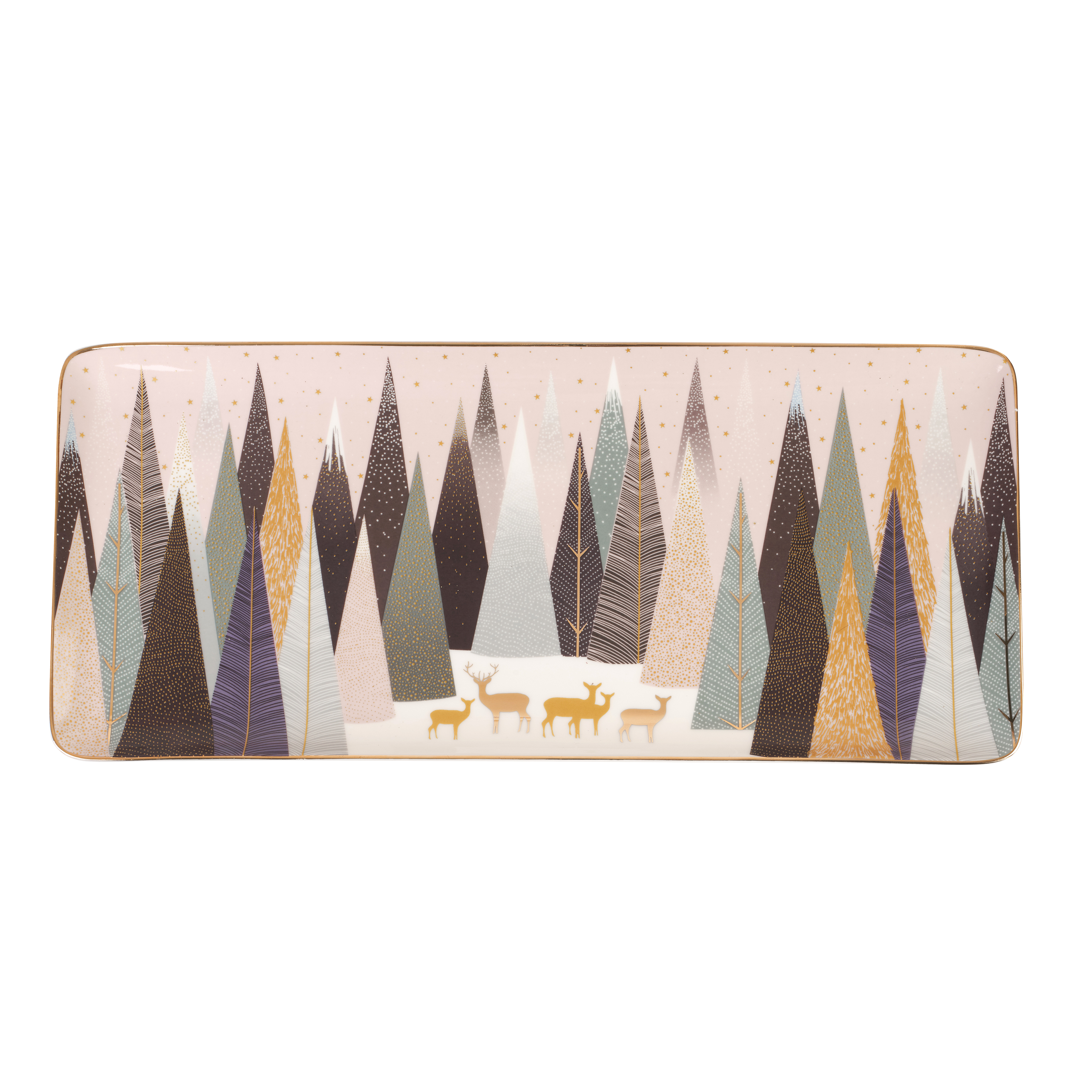 Sara Miller London Frosted Pines 14 Inch Sandwich Tray image number null