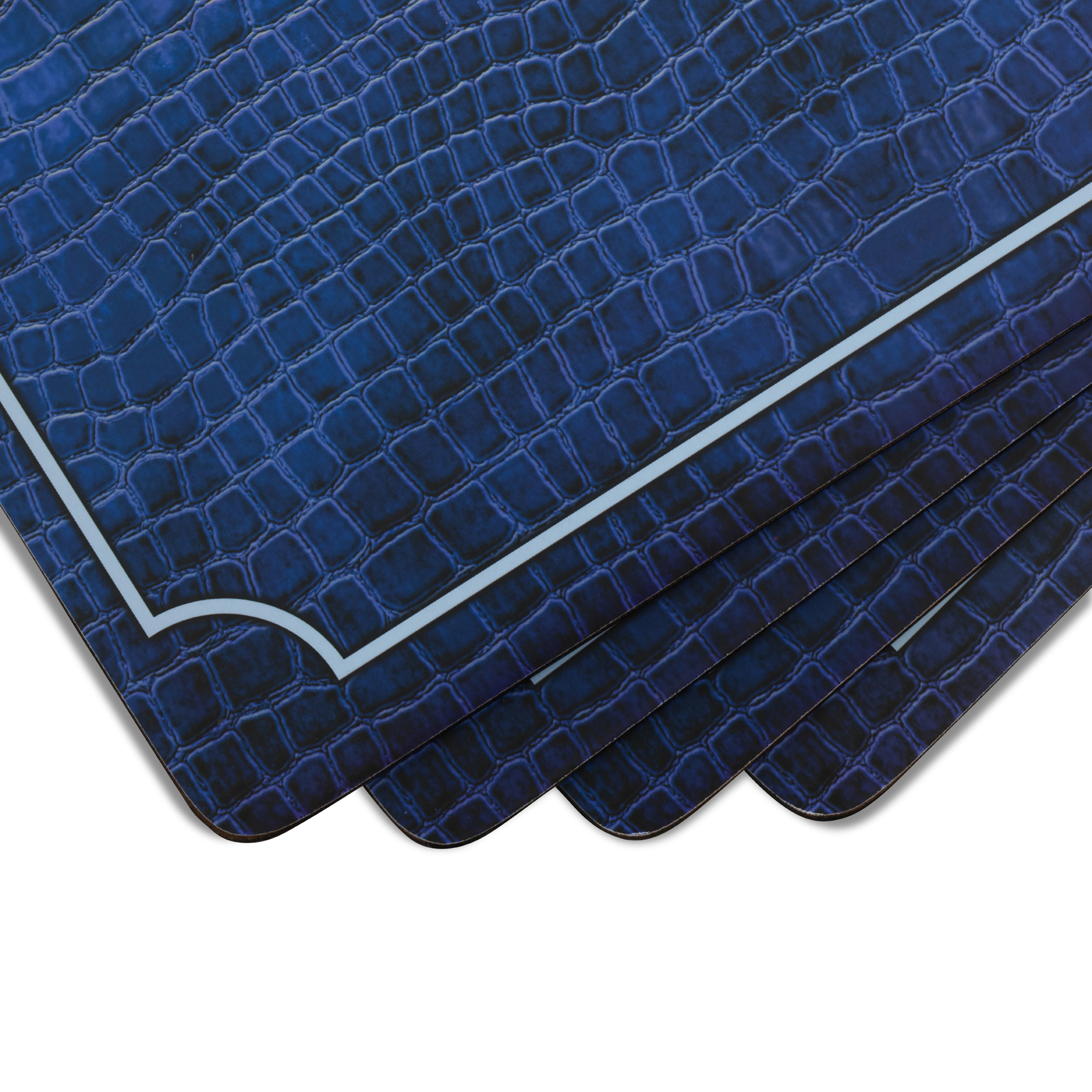 Blue Croc Leather Placemats Set of 4 image number null