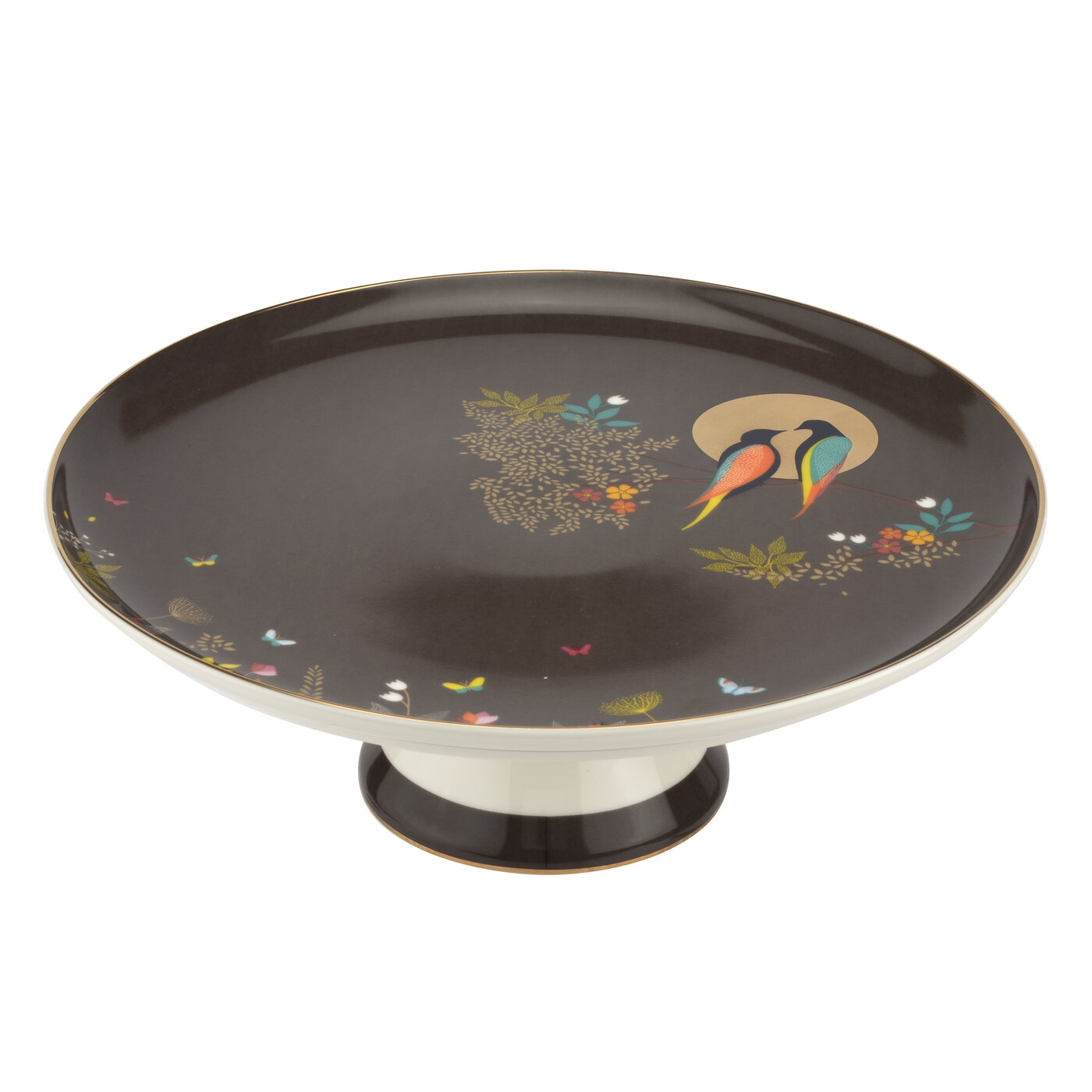 Sara Miller London Chelsea Footed Cake Plate (Dark Grey) image number null