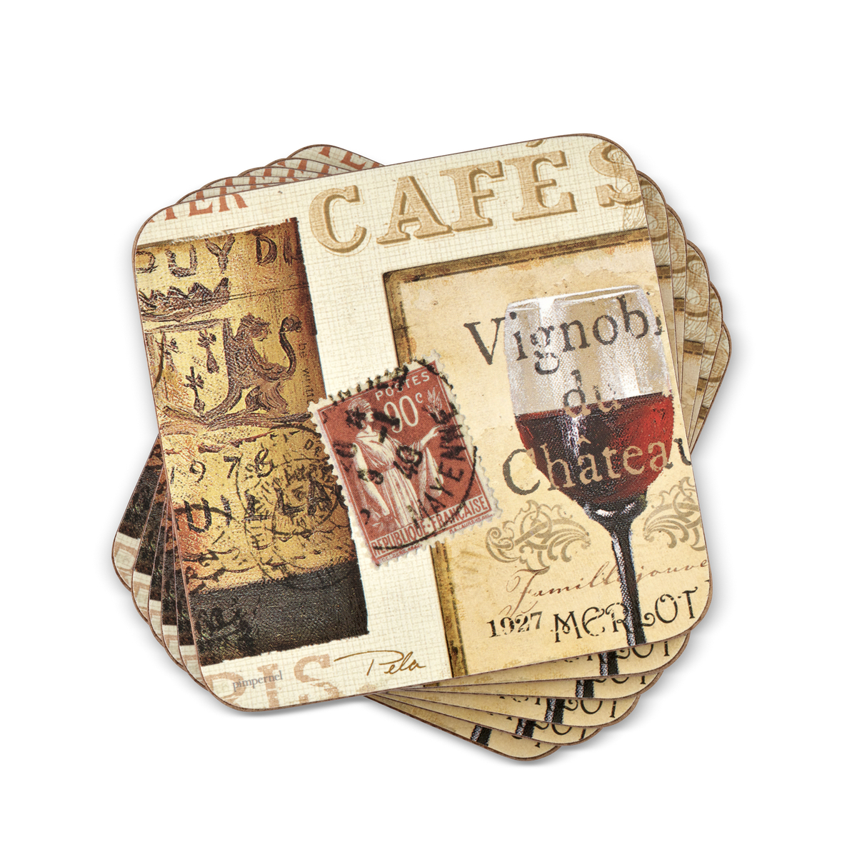 The French Cellar Coasters Set of 6 image number null