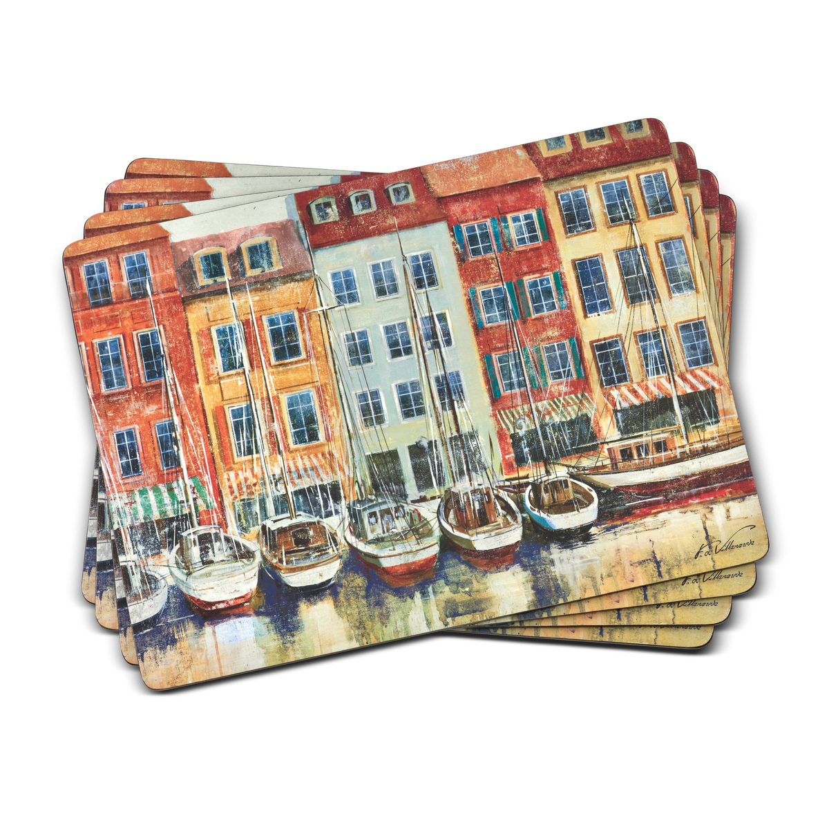 Boat Scene Placemats Set of 4 image number null