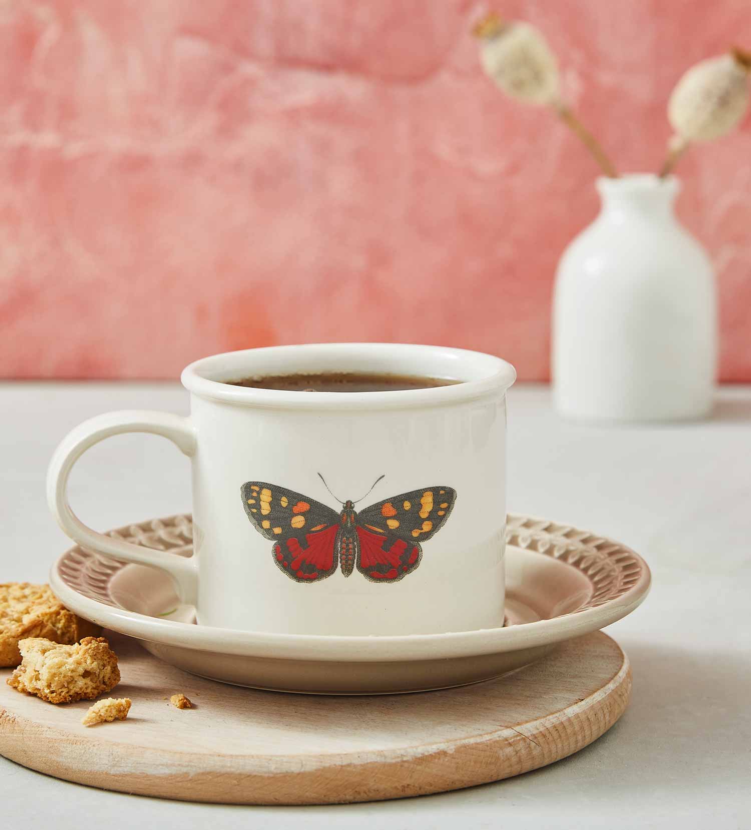 Botanic Garden Harmony Embossed Stone Breakfast Cup and Saucer