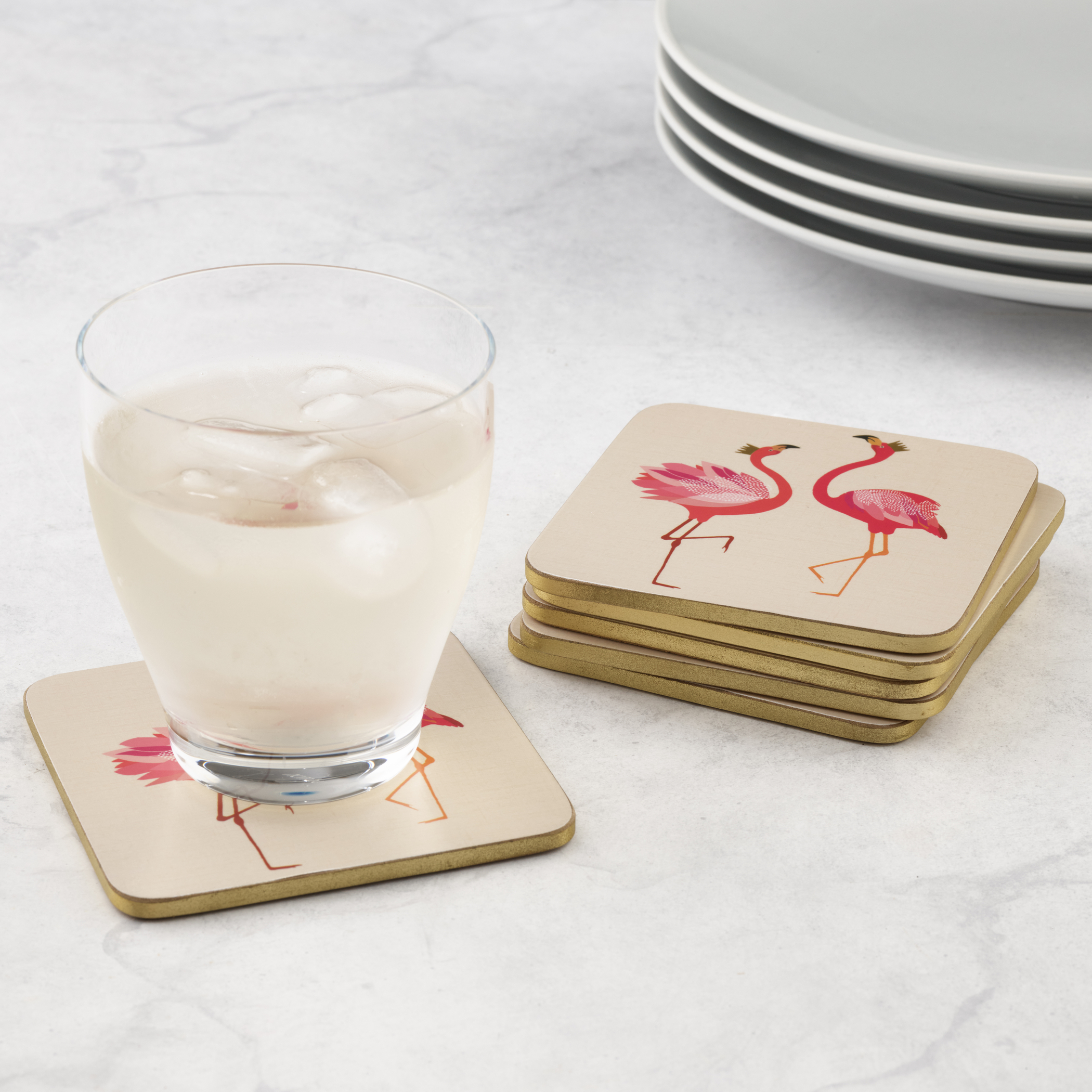 Sara Miller London The Flamingo Coasters Set of 6 image number null