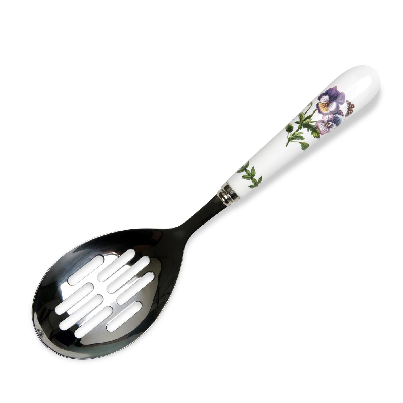 Botanic Garden 10 Inch Slotted Spoon (Pansy) image number null