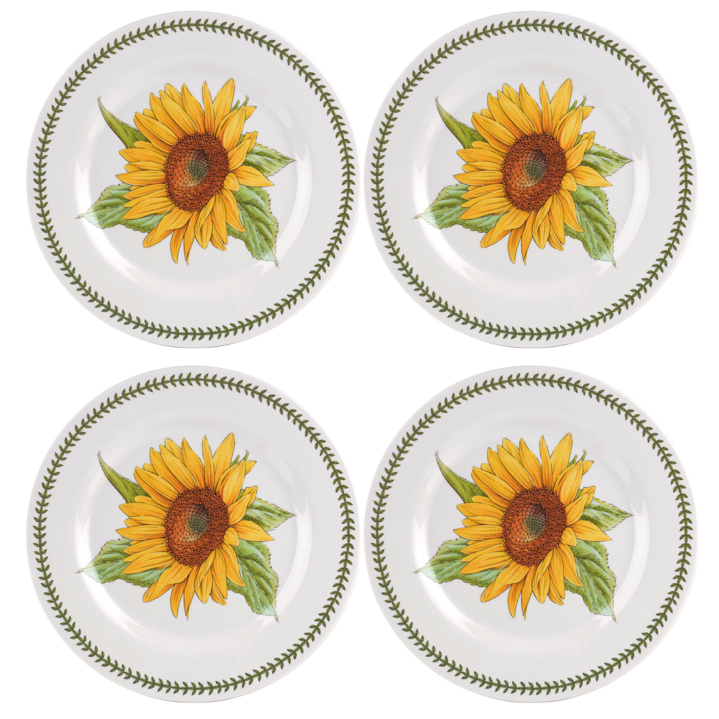 Botanic Garden Melamine Set of 4 Dinner Plates (Sunflower) image number null