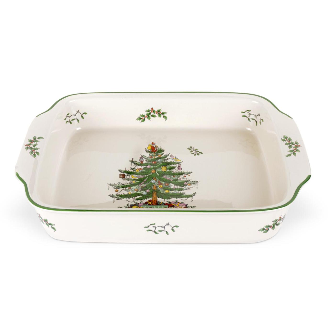 Christmas Tree Handled Serving Dish image number null