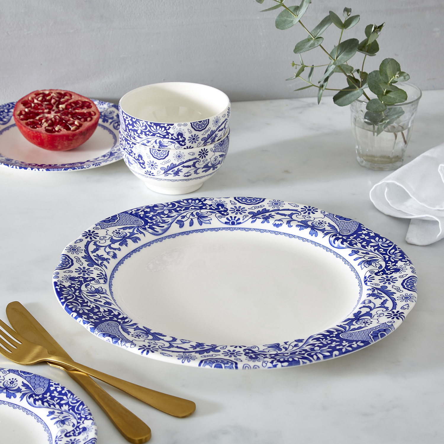 Blue Italian Brocato 12 Inch Charger image number null