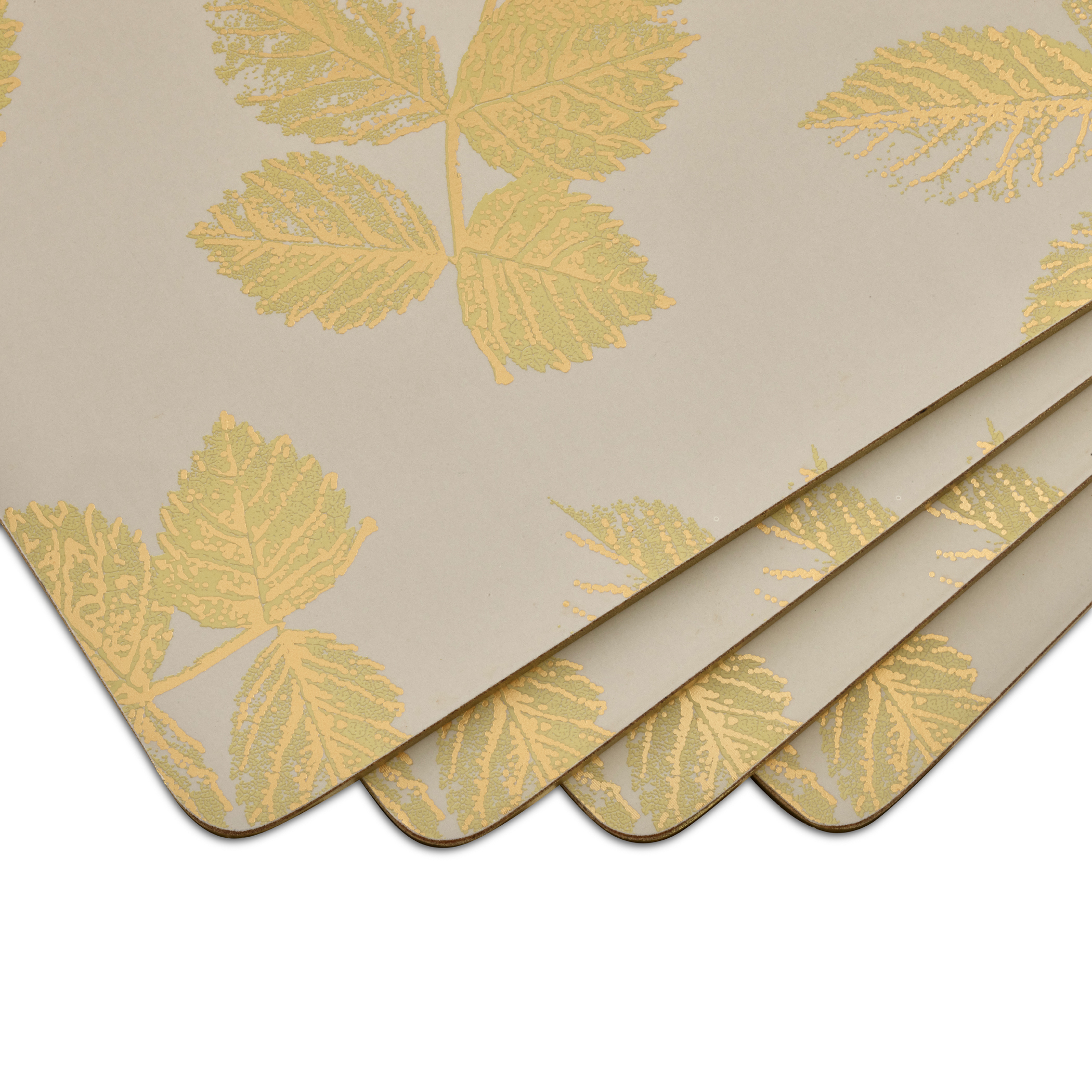 Sara Miller London Etched Leaves Placemats Set of 4 Light Grey - Large Size image number null