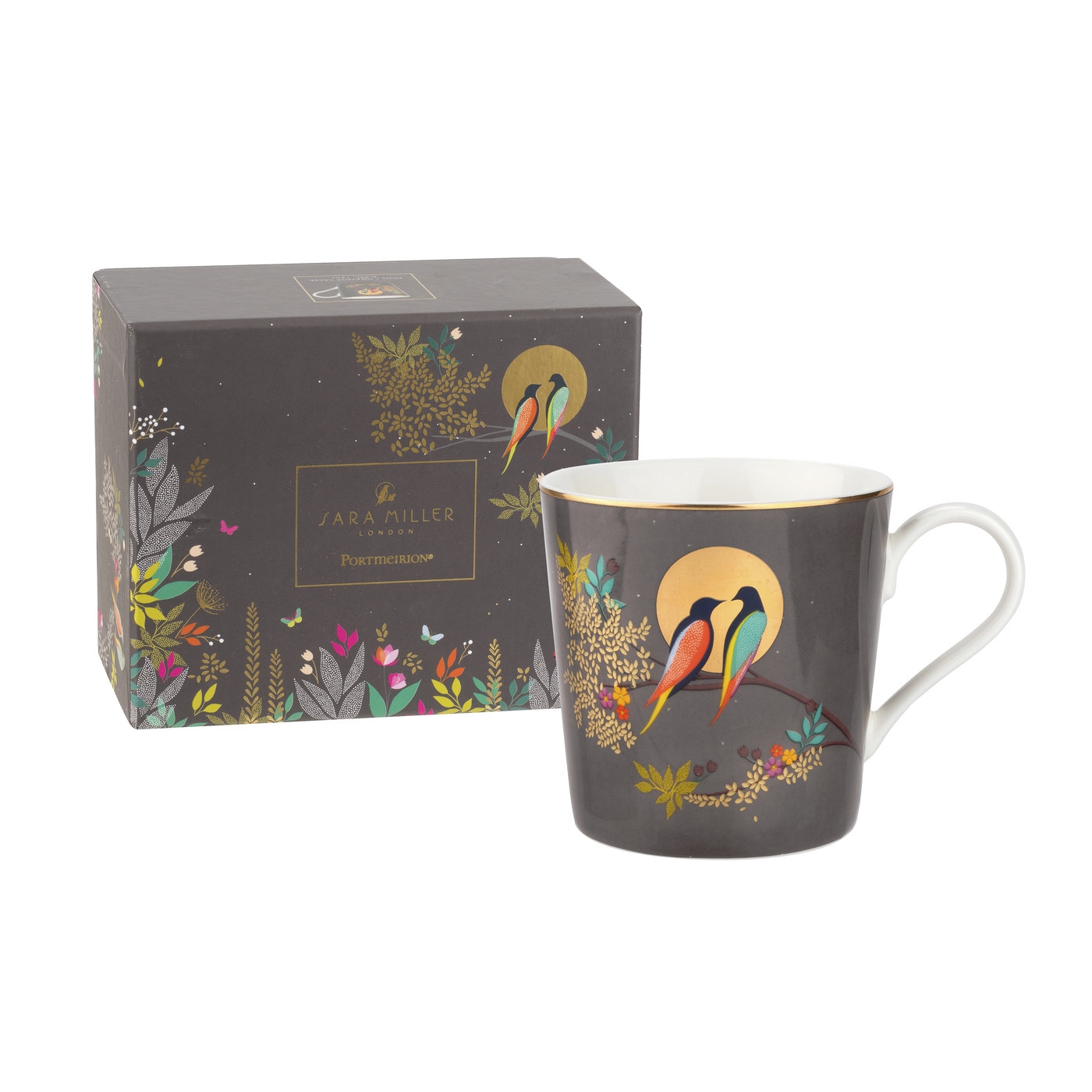 Sara Miller London Chelsea 12 Ounce Mug (Dark Grey) image number null