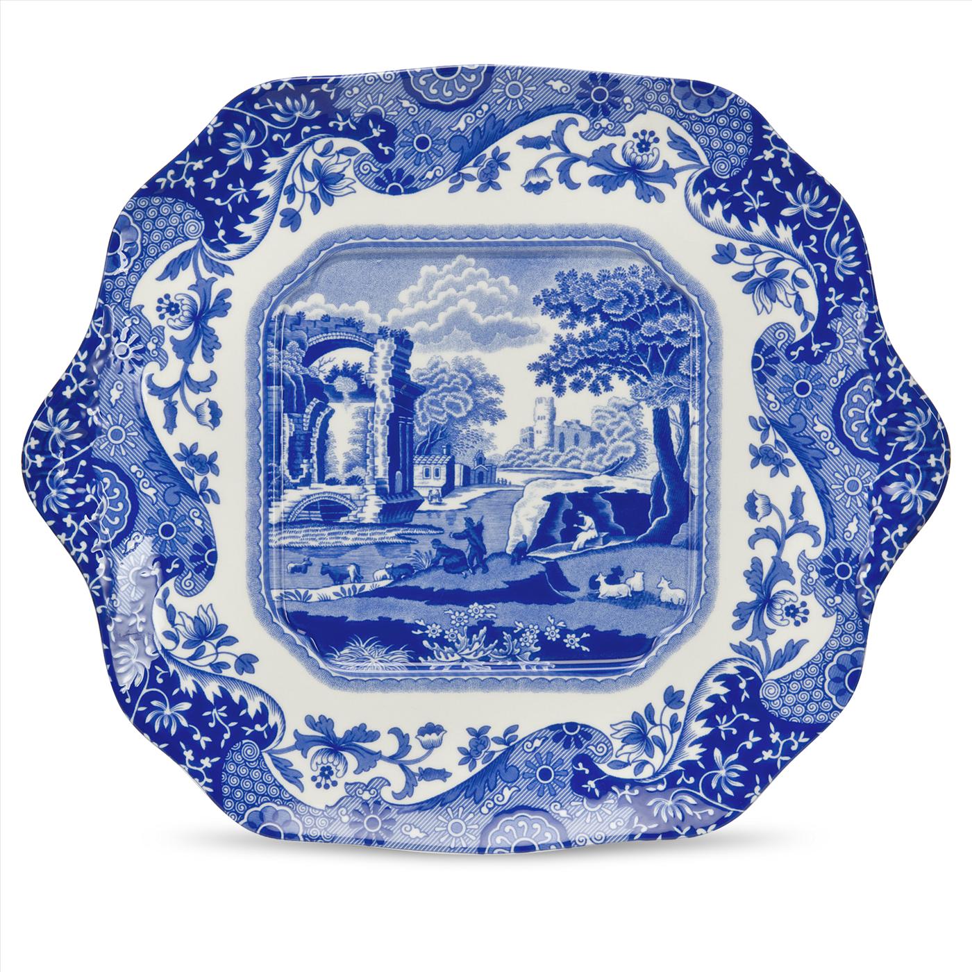 Blue Italian English Bread and Butter Plate image number null