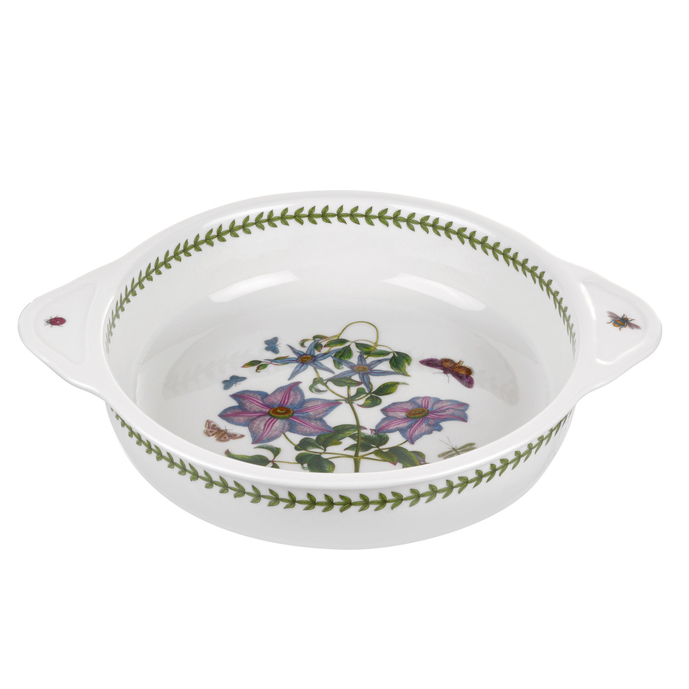 Botanic Garden 10 Inch Round Baking Dish with Handles (Clematis) image number null