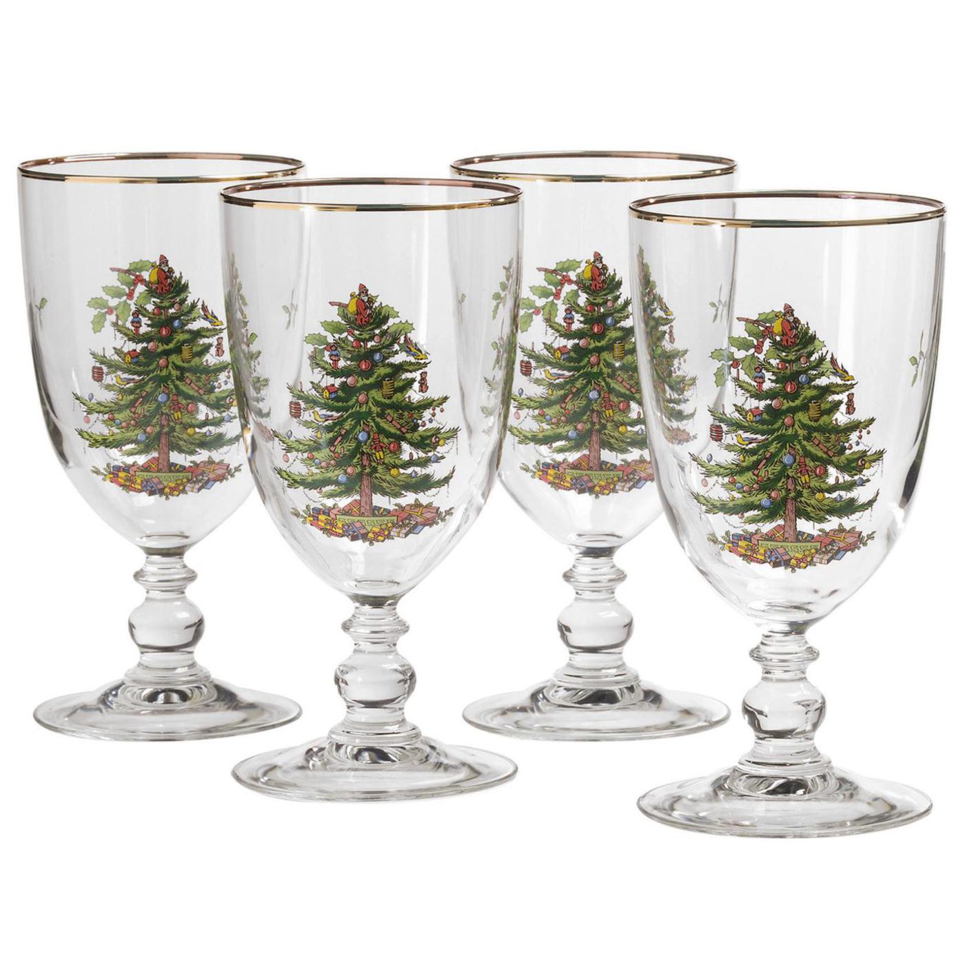 Christmas Tree Pedestal Goblets Set of 4 image number null