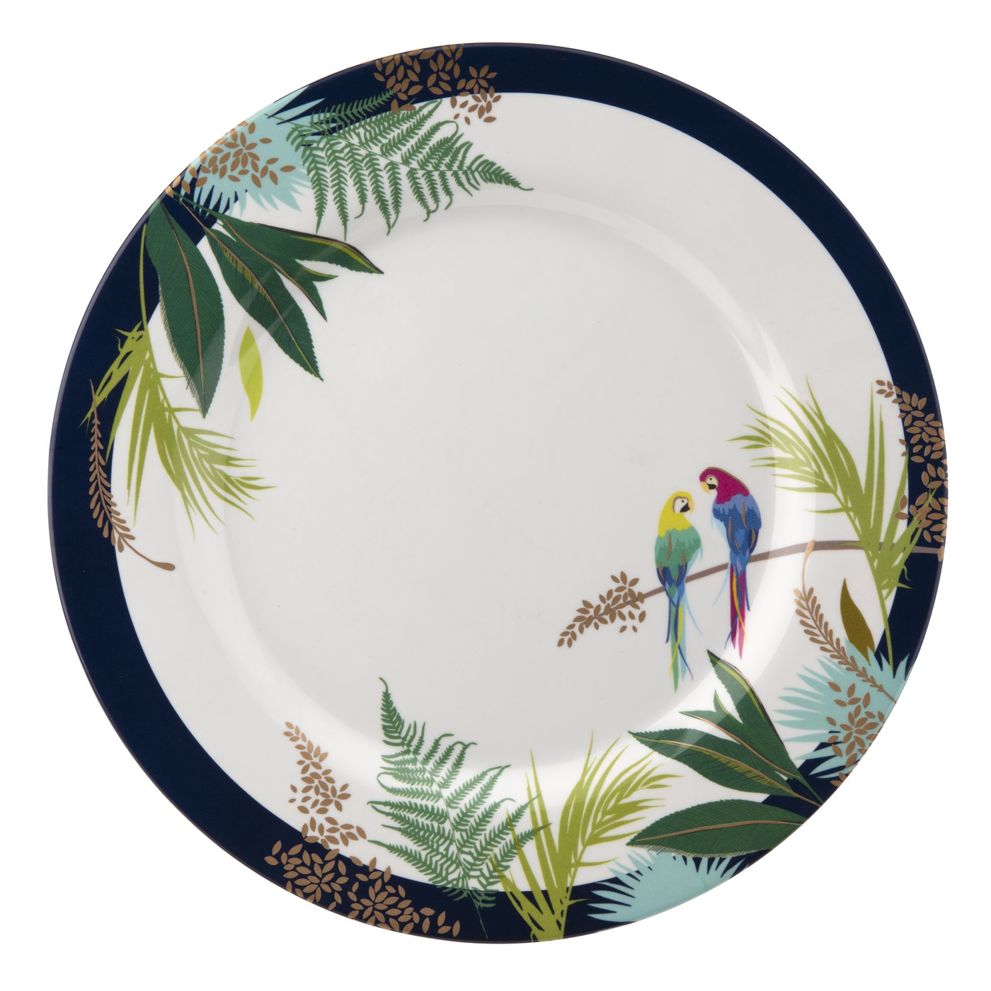 Sara Miller London For Portmeirion Parrot Collection 11 Inch Melamine Dinner Plates Set Of 4 Portmeirion