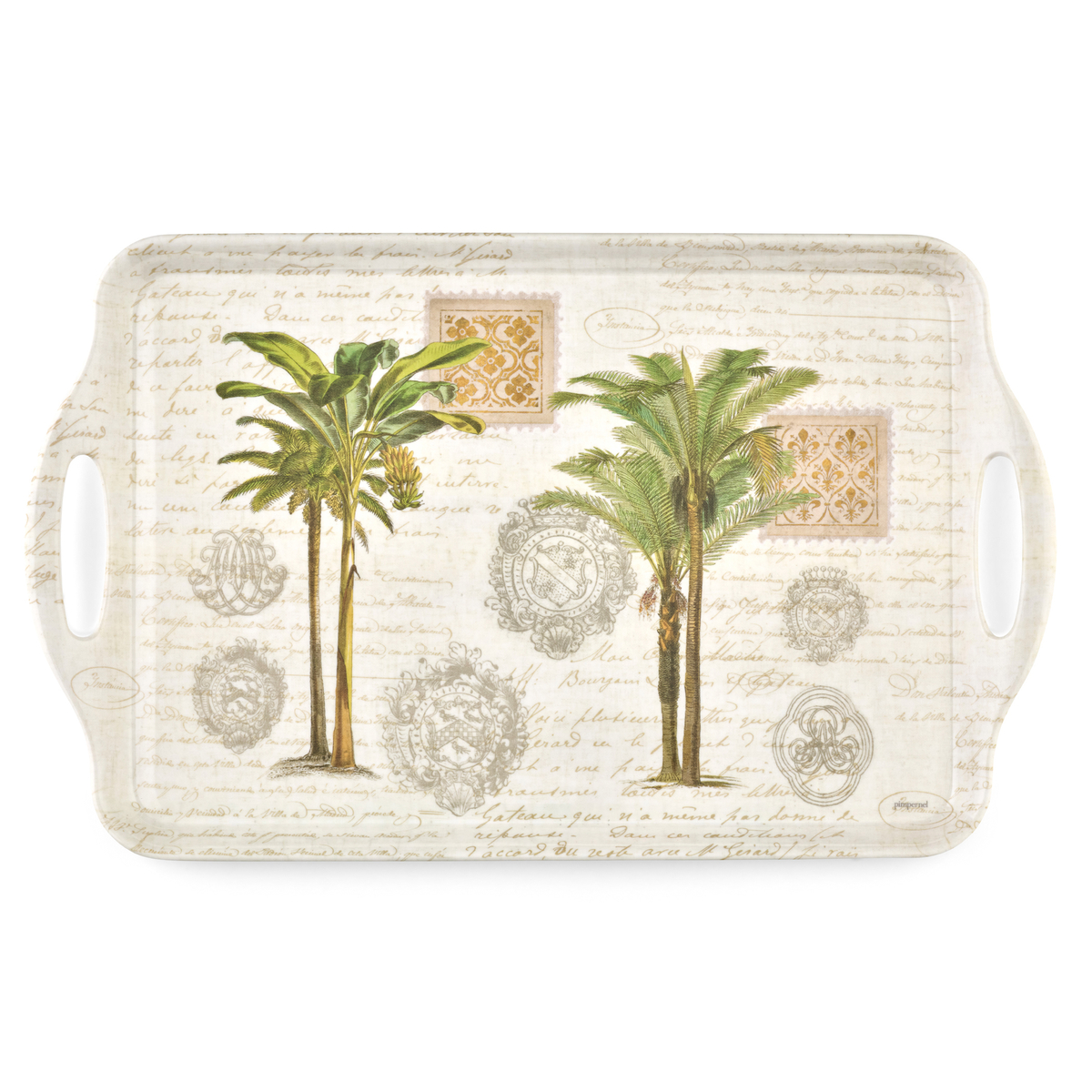 Vintage Palm Study Large Handled Tray image number null