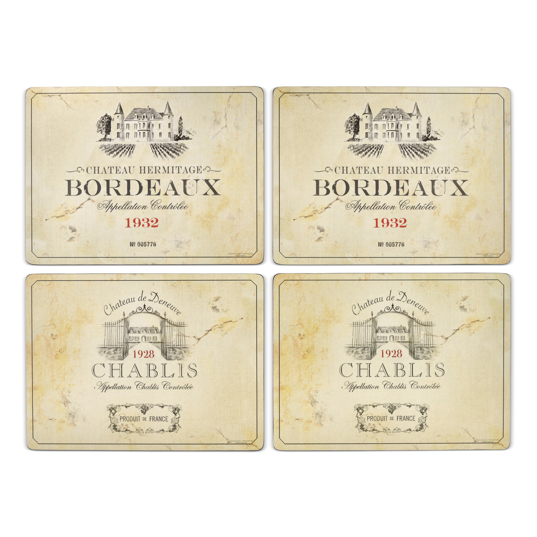 Vin de France Set of 4 Large Placemats image number null