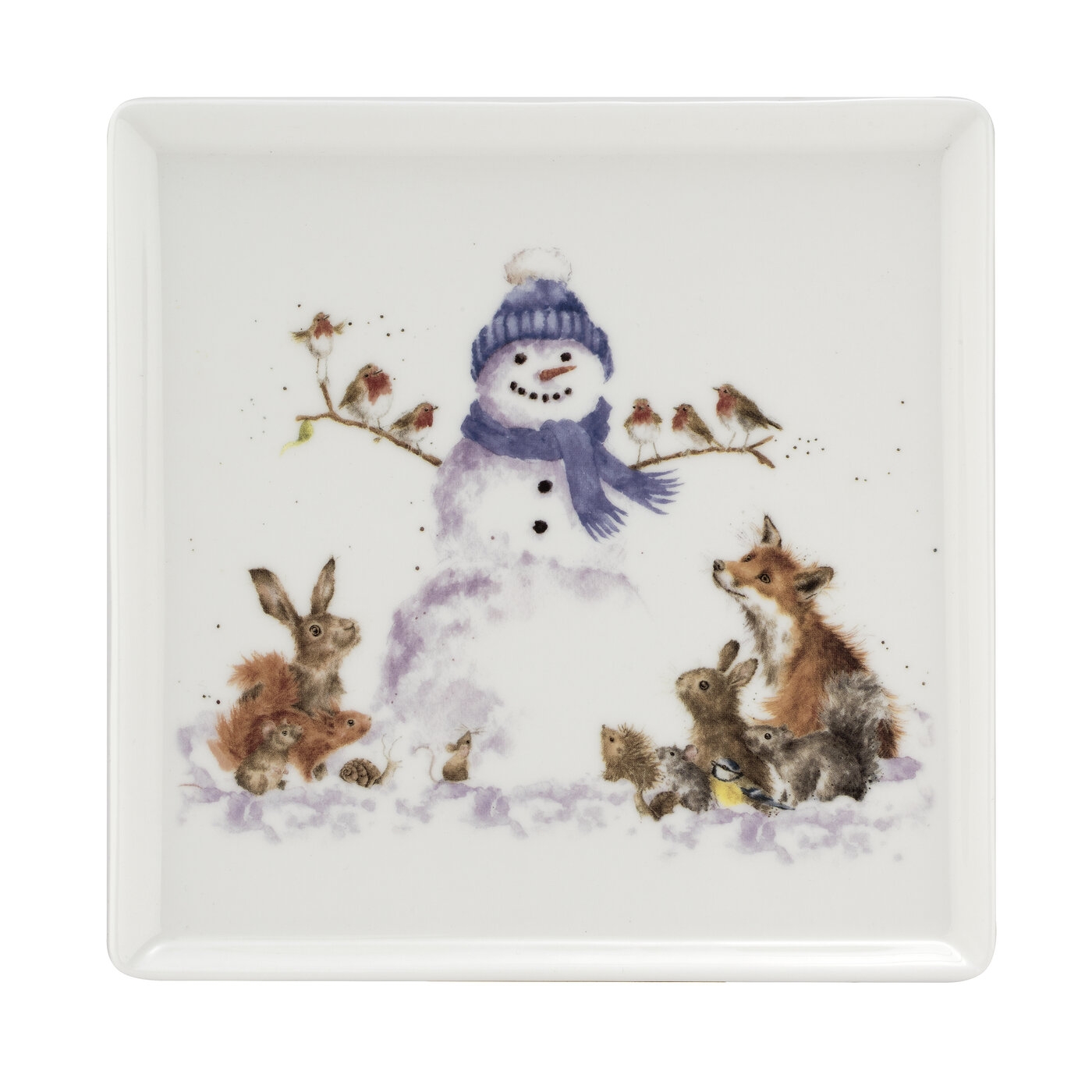 Gathered All Around Square 7 Inch Plate (Snowman) image number null