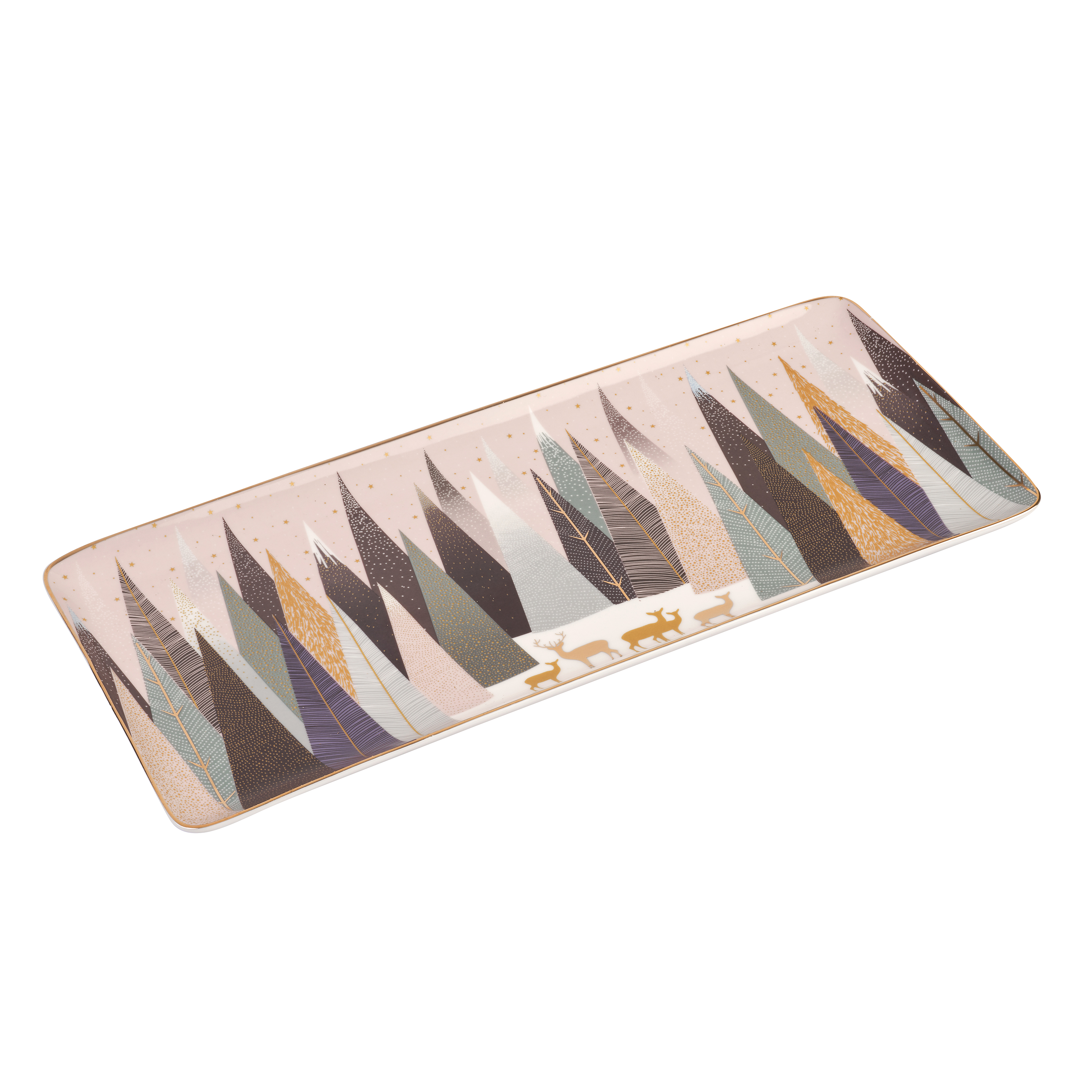 Sara Miller London Frosted Pines 14 Inch Sandwich Tray image number null