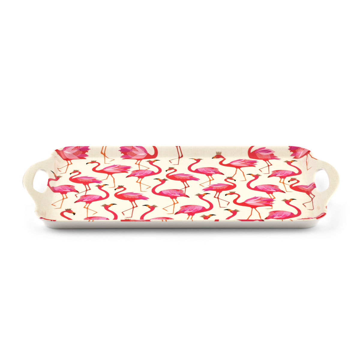 Sara Miller London Flamingo Melamine Handled Tray image number null