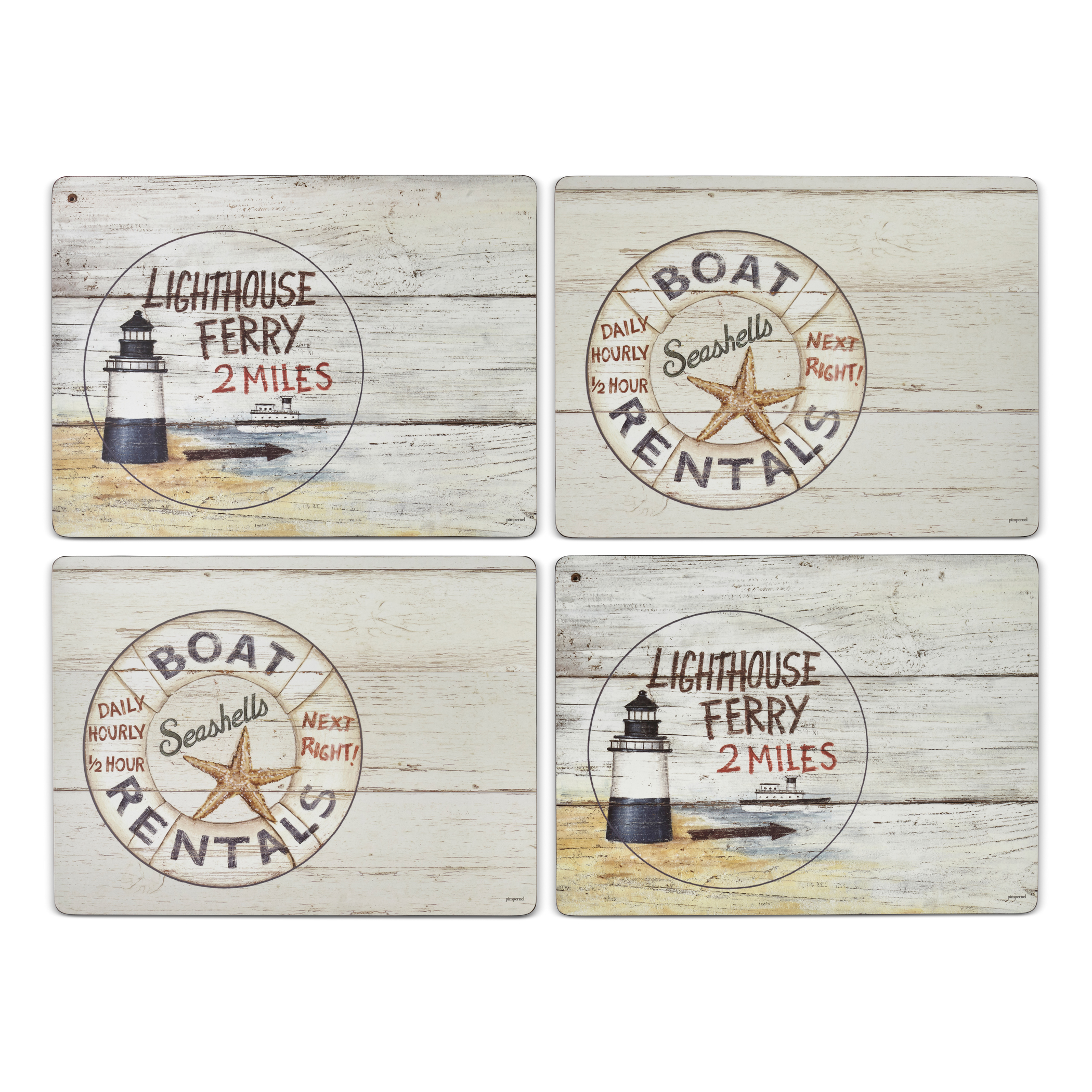 Coastal Signs Set of 4 Placemats image number null