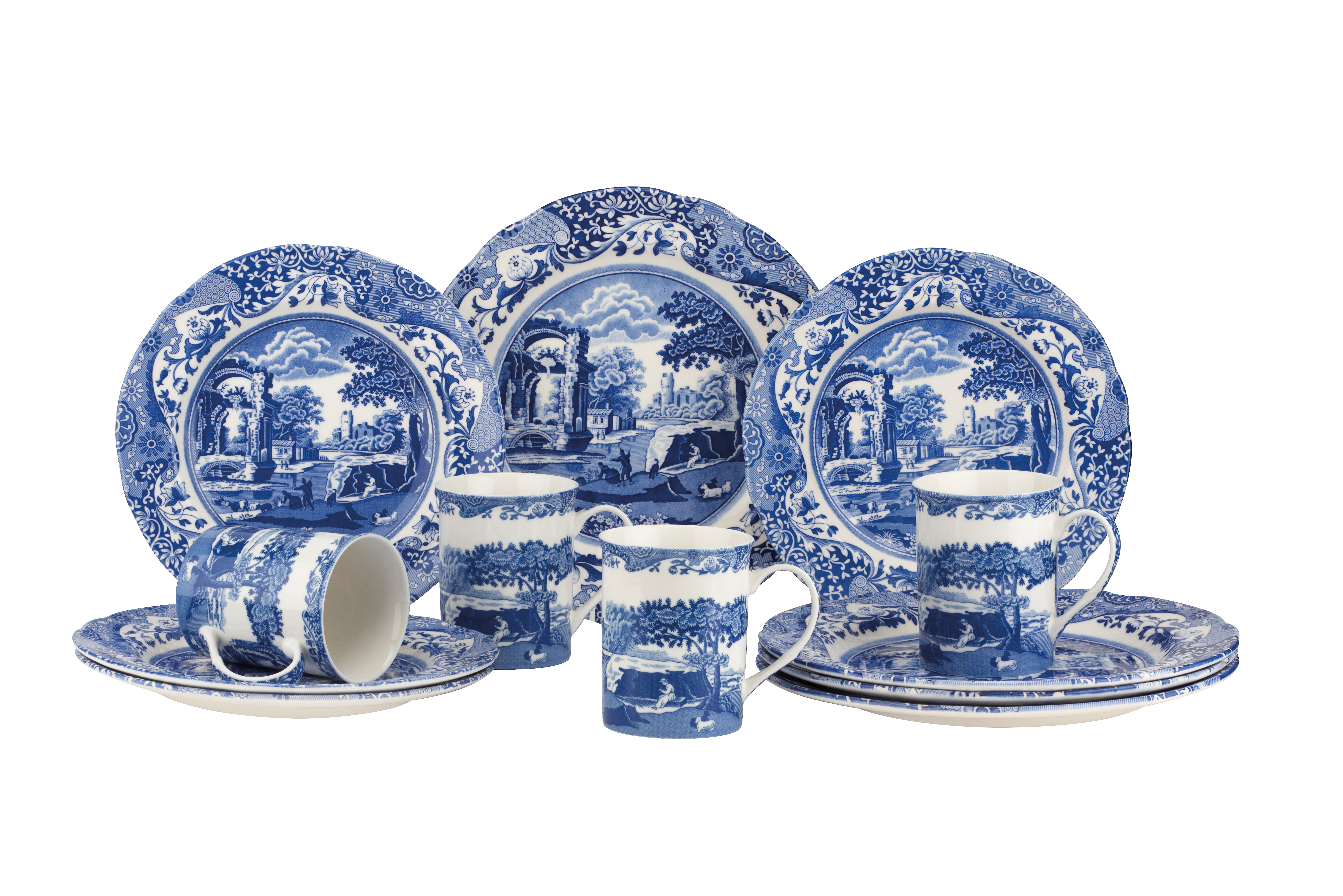 Blue Italian Brocato 12 Piece Set image number null