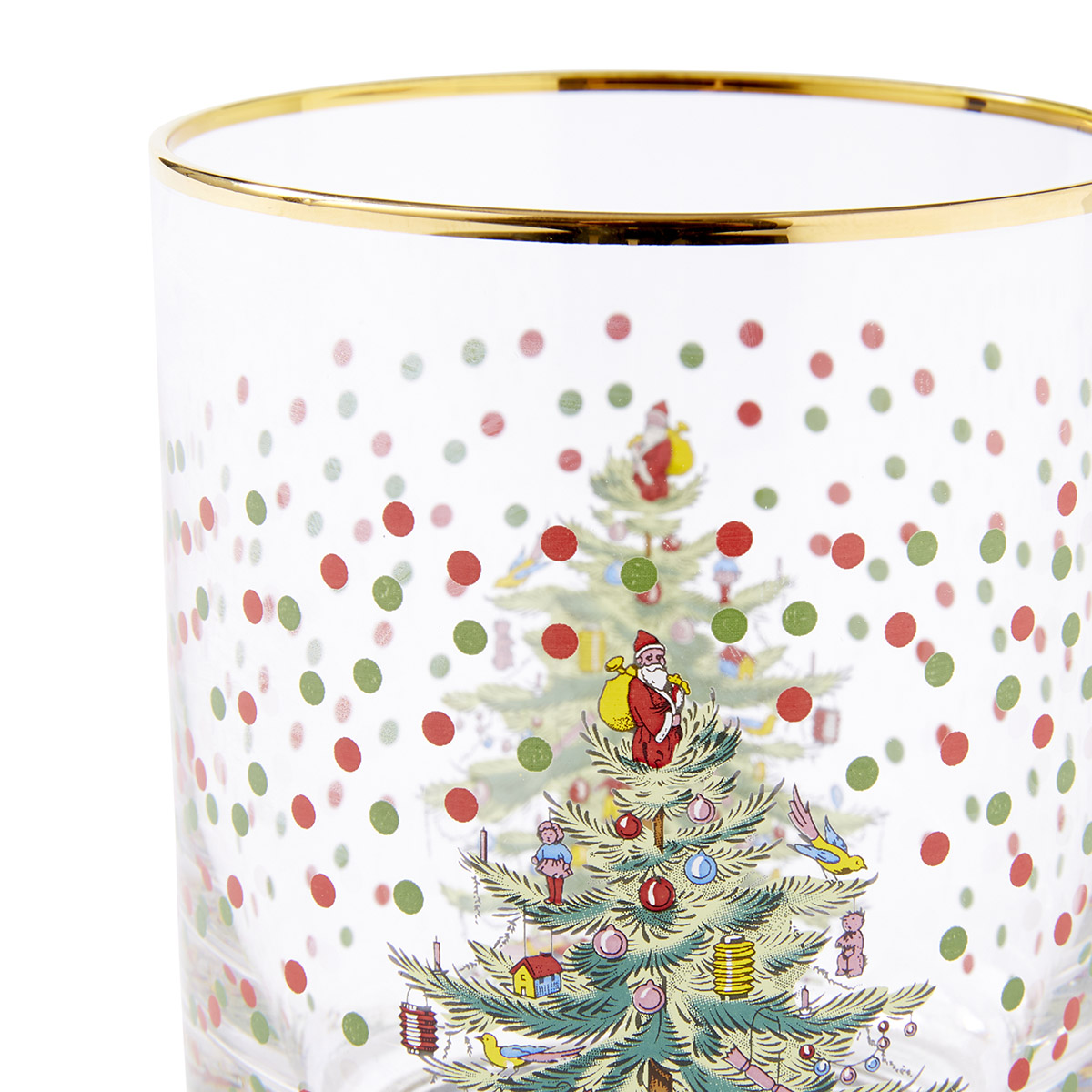 Christmas Tree Polka Dot Set of 4 Glasses image number null