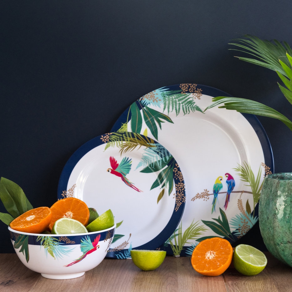 Sara Miller London Parrot 12 Piece Melamine Set image number null