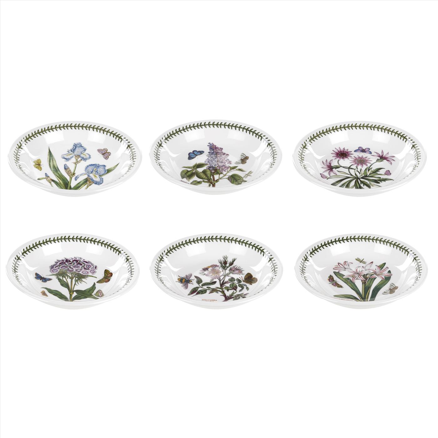 Portmeirion Botanic Garden Set of 9 Pasta/Low Bowls Assorted Motifs Portmeirion Botanic Garden Set of 9 Pasta/Low Bowls Assorted Motifs