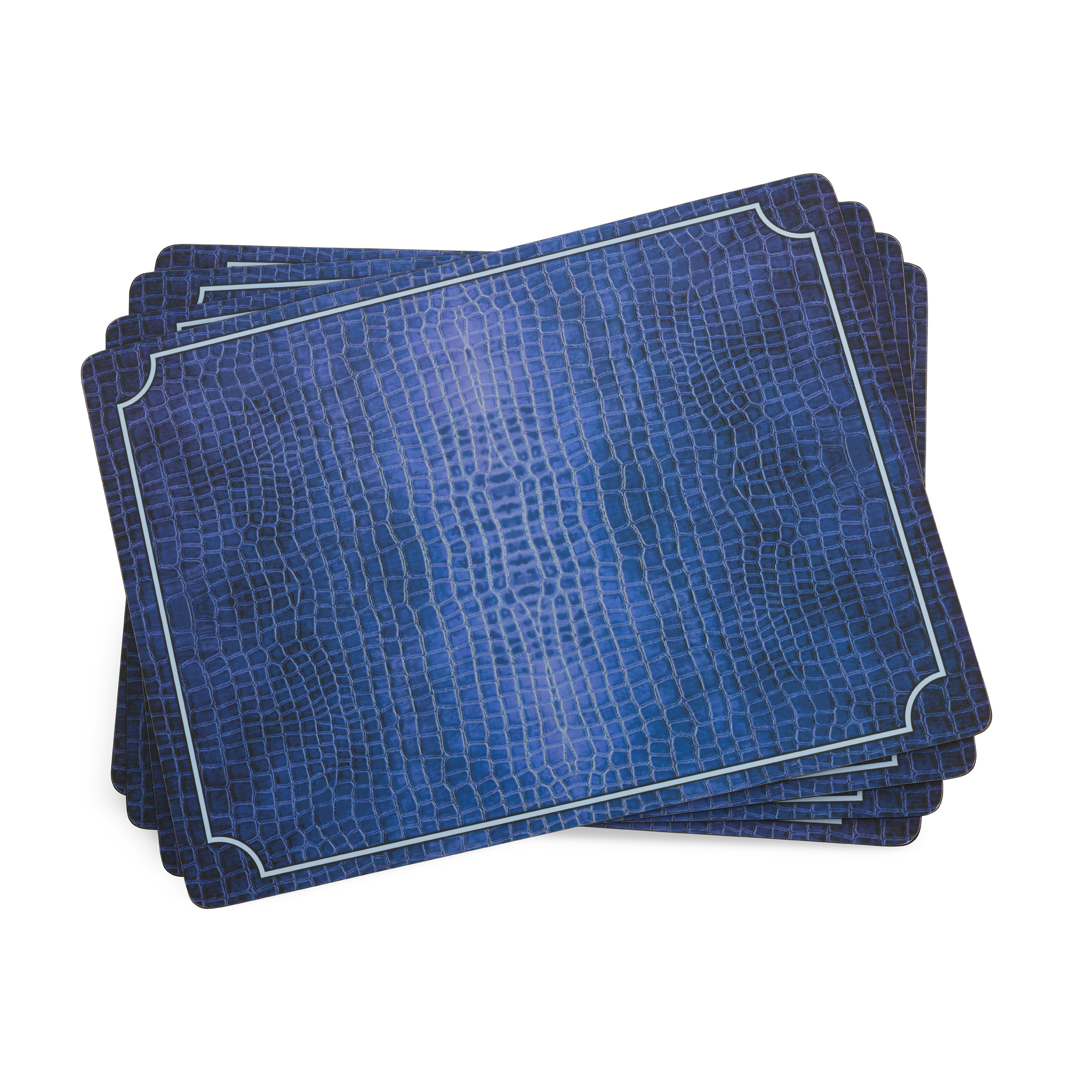 Blue Croc Leather Placemats Set of 4 image number null