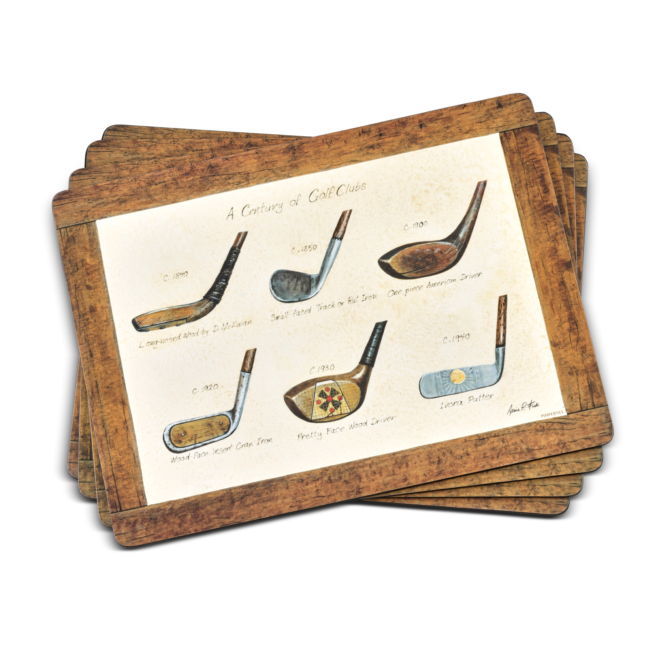 A History of Golf Set of 4 Placemats image number null