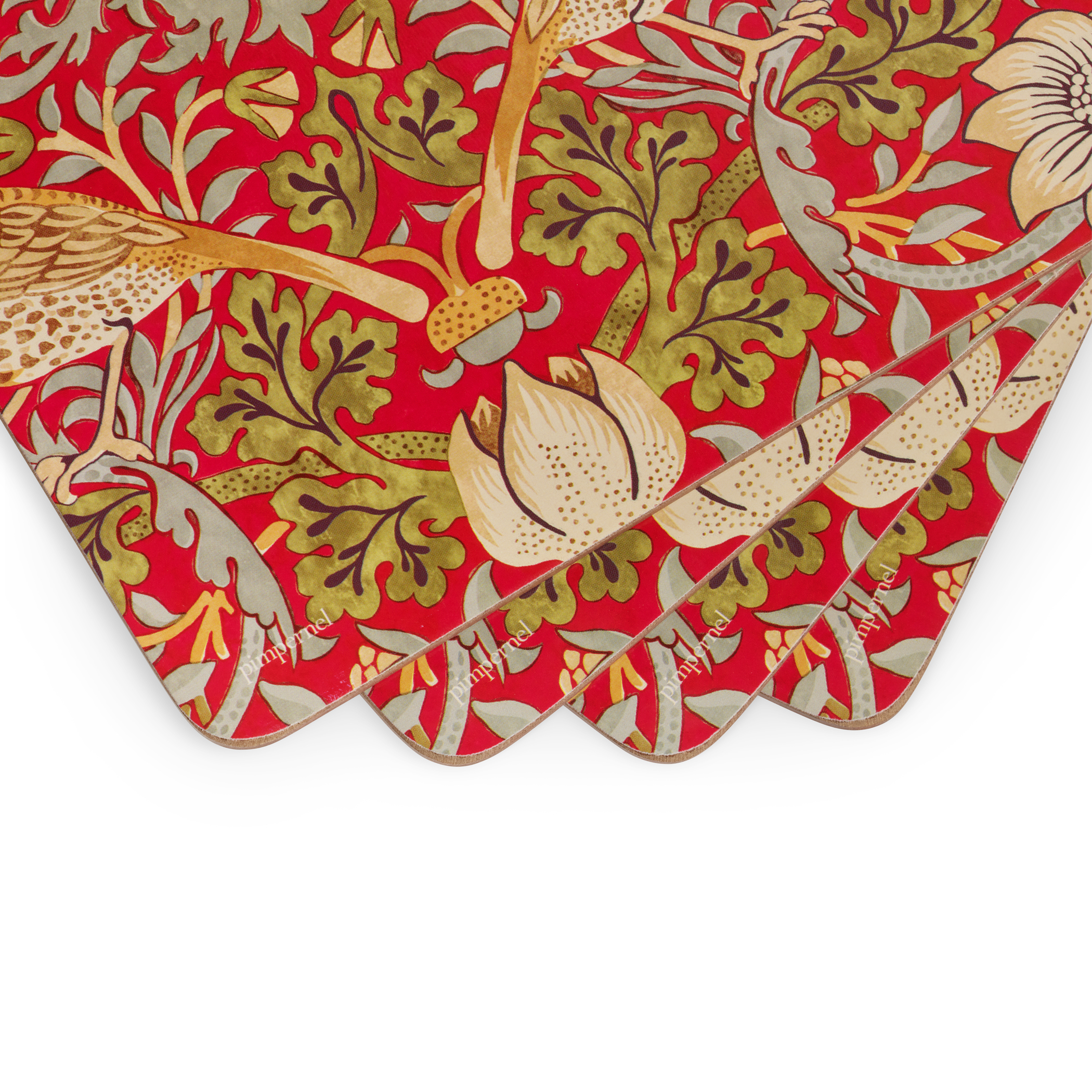 Morris & Co. Strawberry Thief Red Placemats, Set of 4 image number null