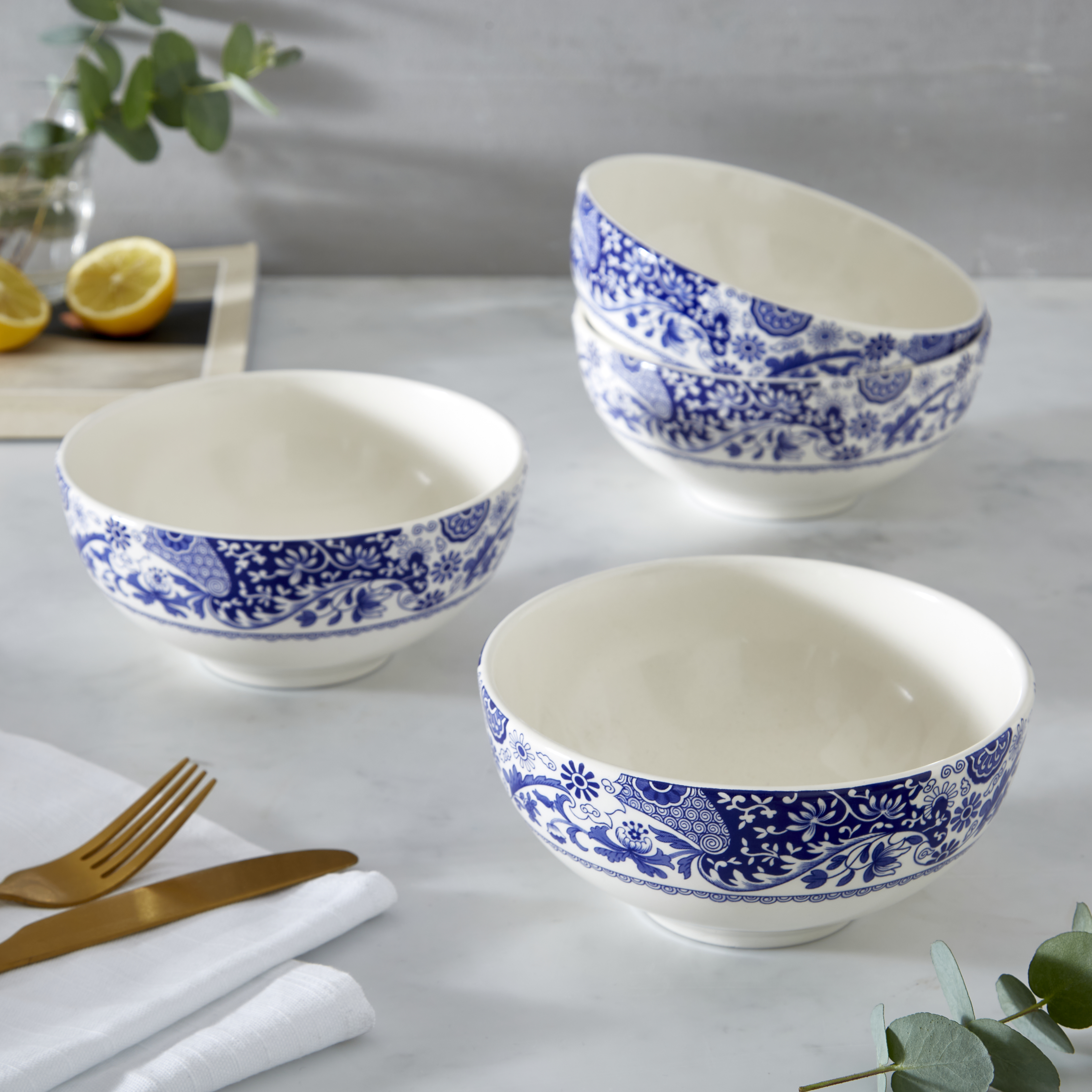 Blue Italian Brocato 6.5 Inch Bowl image number null
